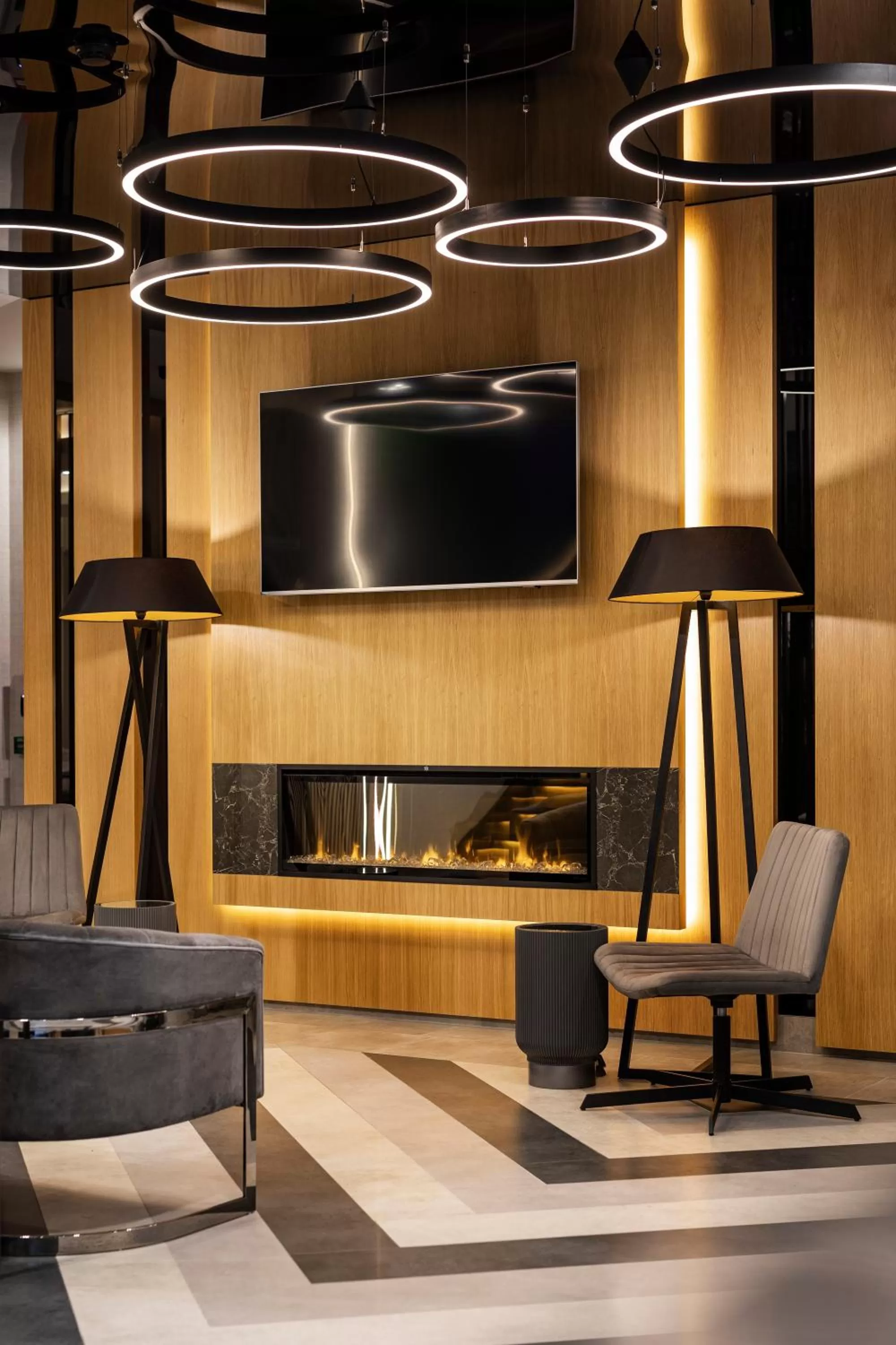Communal lounge/ TV room in -- ESTE PARK HOTEL -- part of Urban Chic Luxury Design Hotels - Parking & Compliments - next to Shopping & Dining Mall Plovdiv