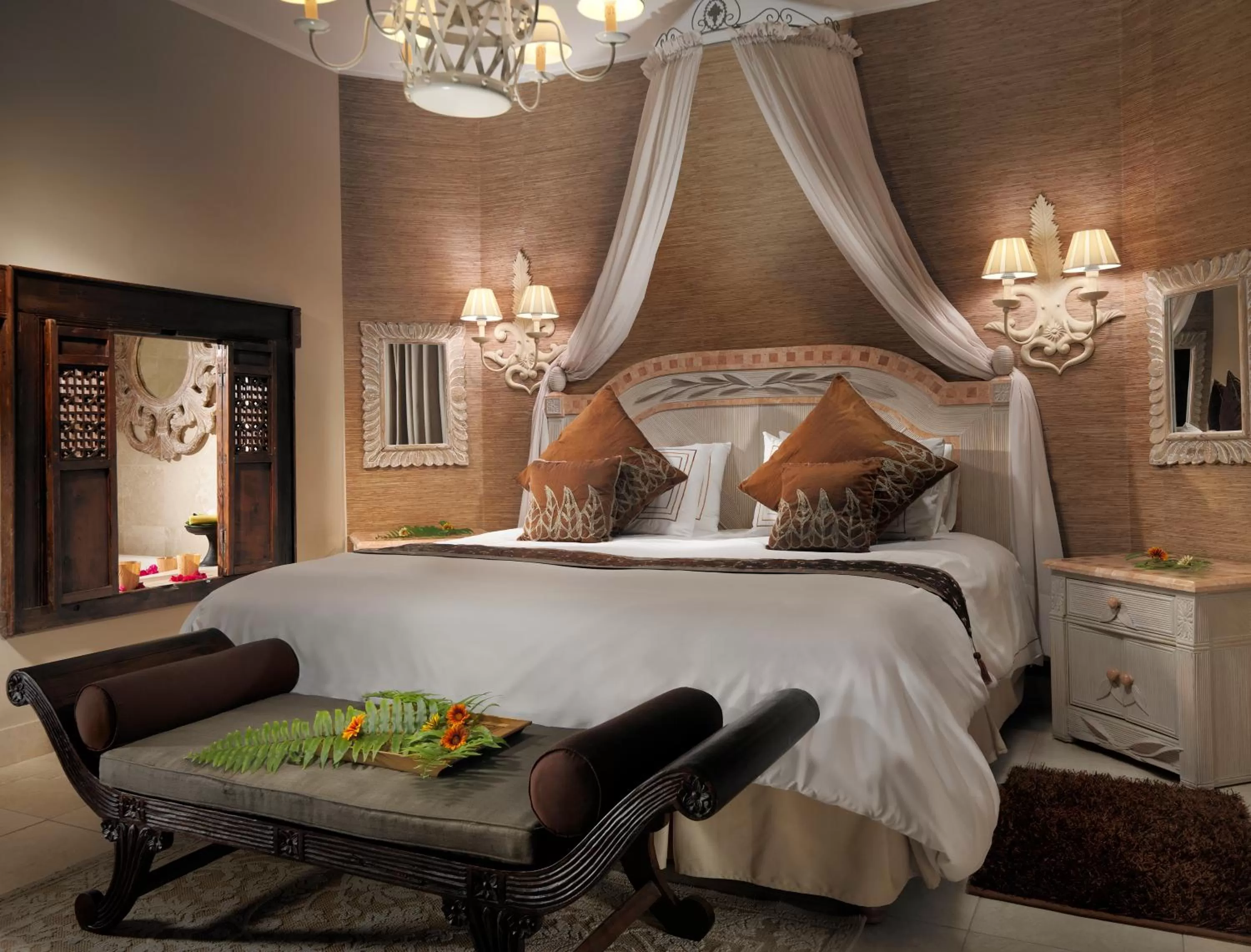 Bed in Royal Garden Villas, Luxury Hotel