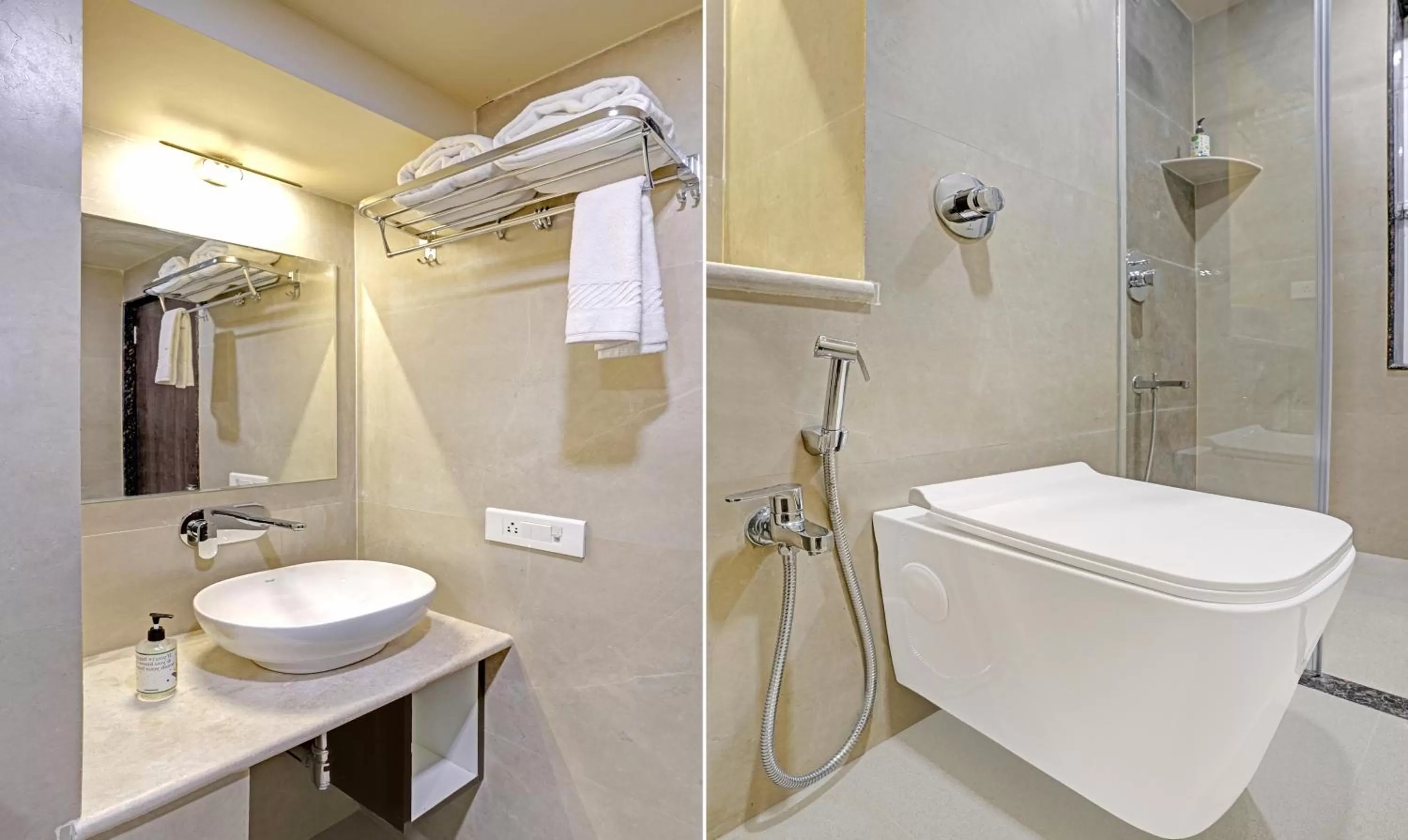 Bathroom in Treebo Premium Golden Bliss Trimurti Nagar Square