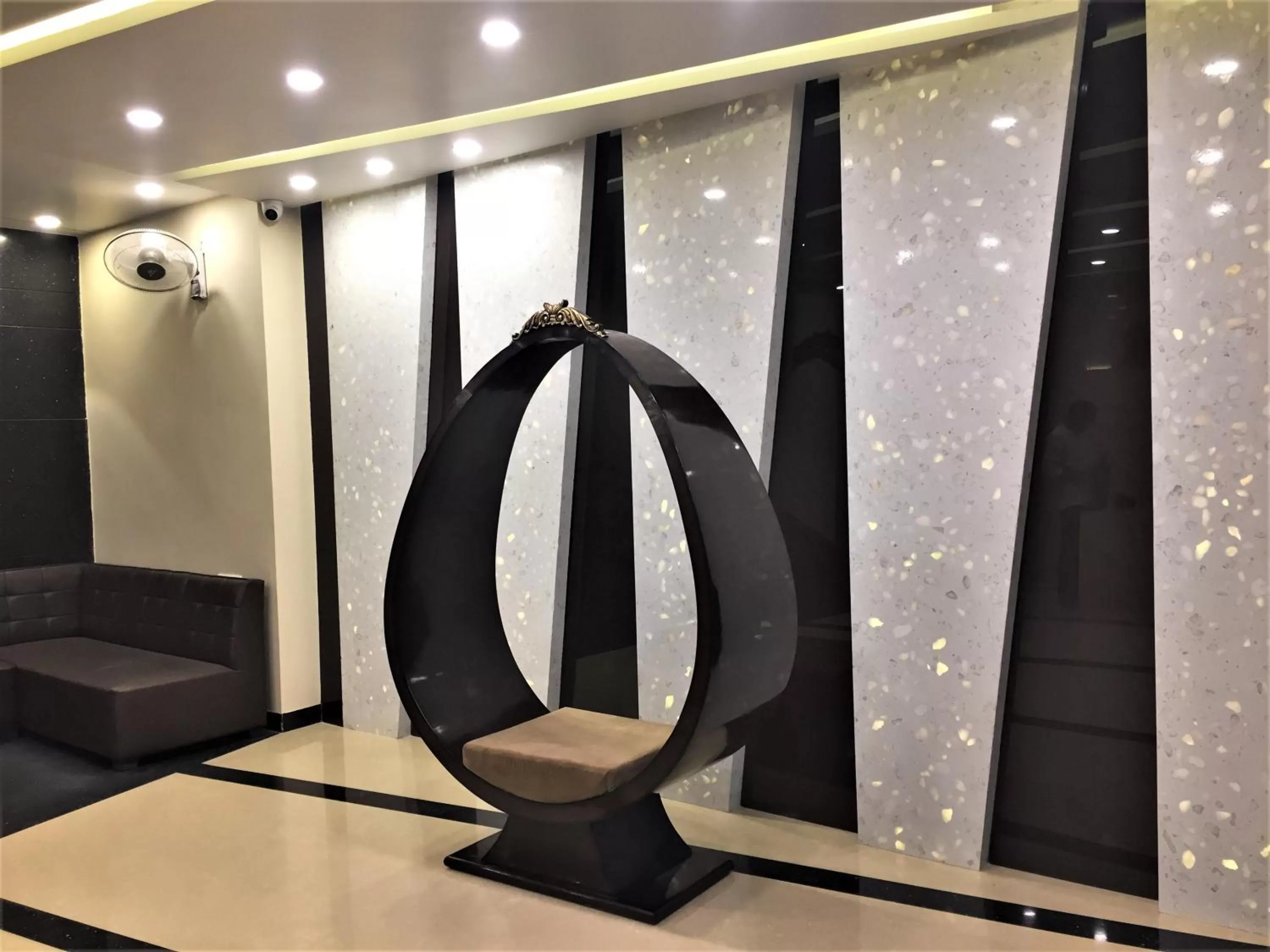 Seating area in Hotel Bharat