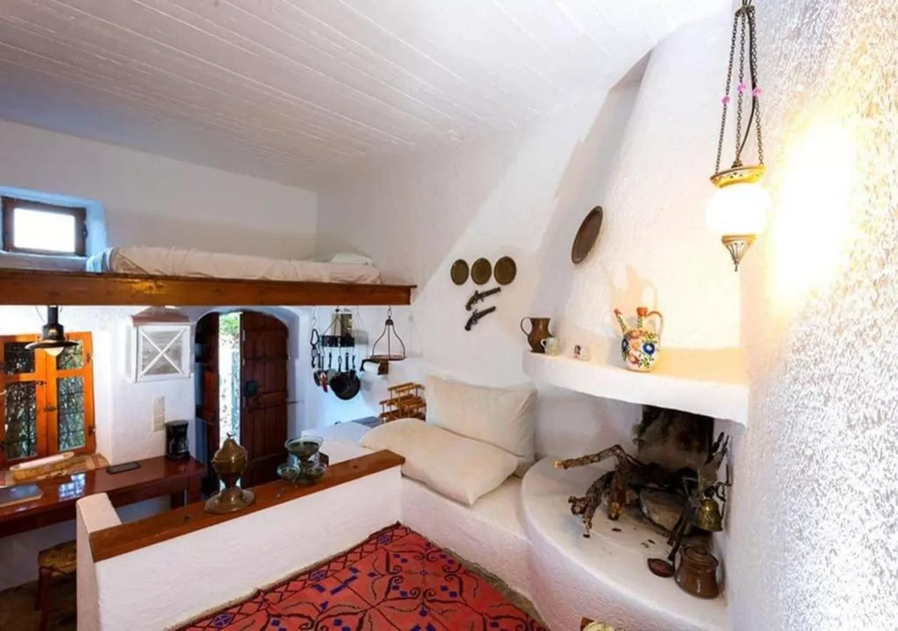 Bed, Kitchen/Kitchenette in The Traditional Homes of Crete