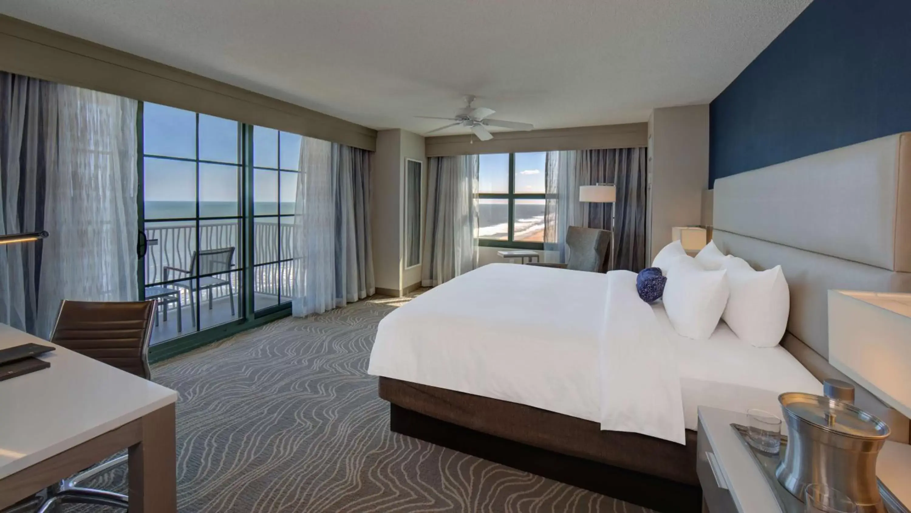 King Corner Room with Beachfront View and Balcony - single occupancy in Hilton Virginia Beach Oceanfront King Corner Room with Beachfront View and Balcony - single occupancy in Hilton Virginia Beach Oceanfront