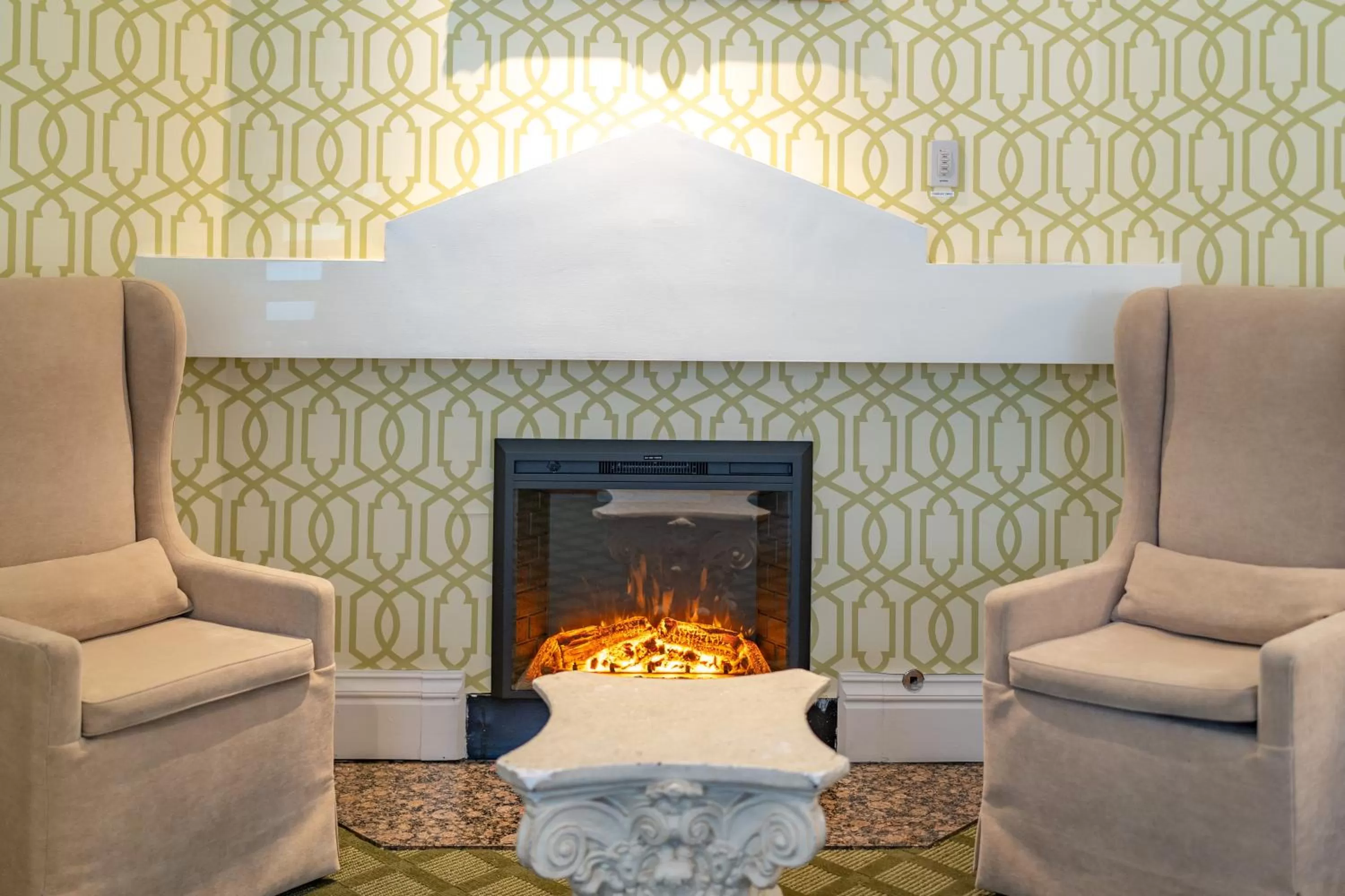 fireplace in The Bergson, BW Signature Collection