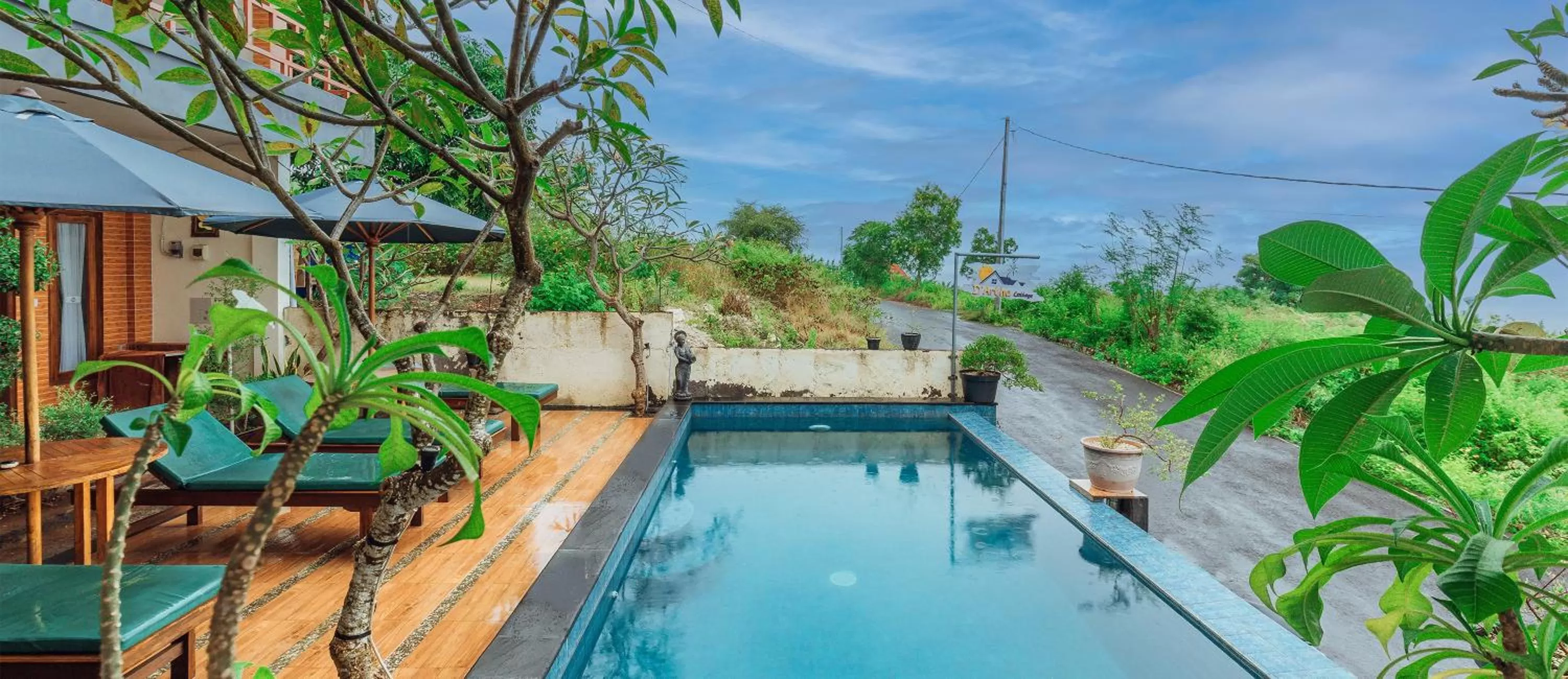 Pool view in D' Artha Cottage