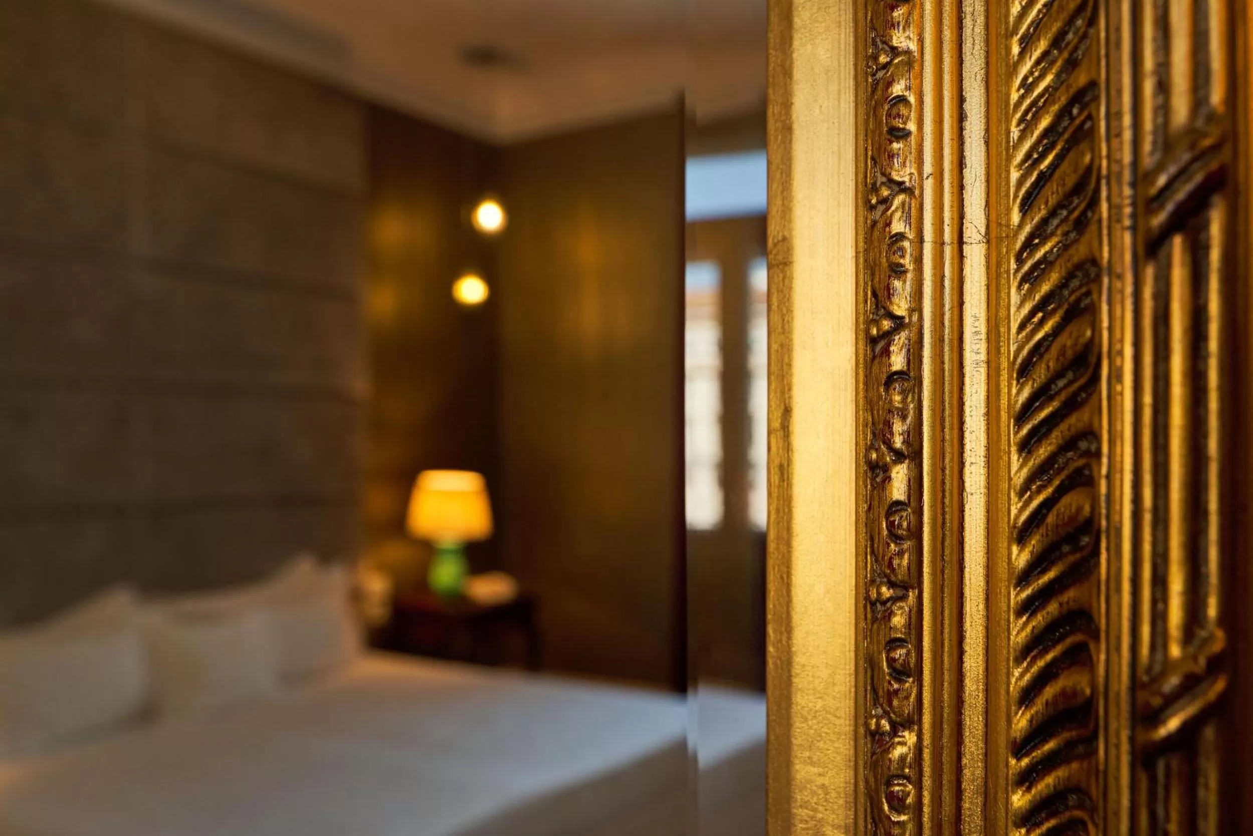 Decorative detail, Bed in Grand Hotel Duchi d'Aosta