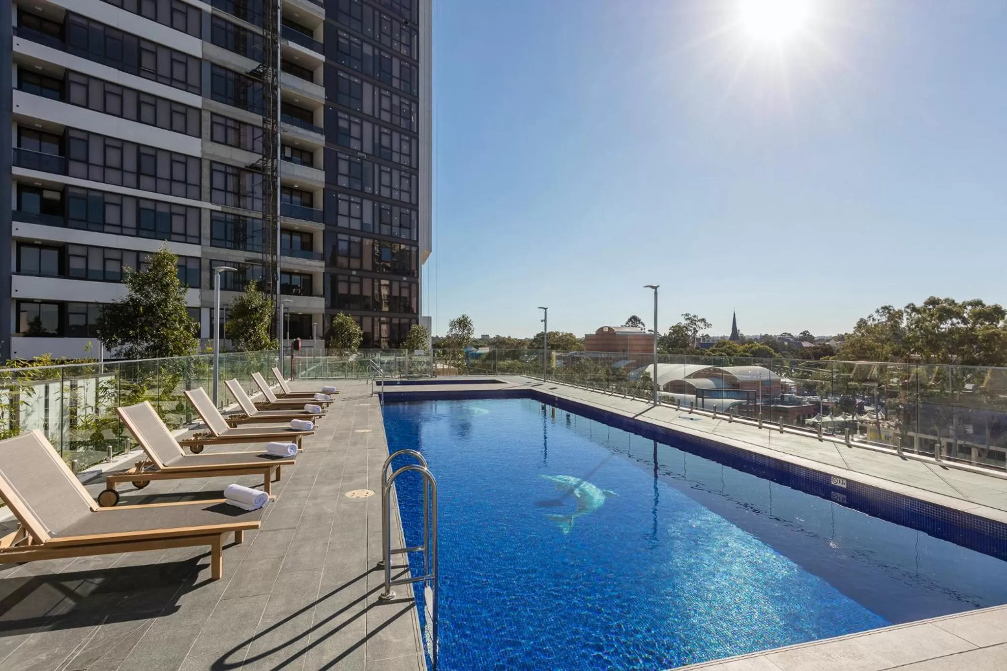 Swimming pool in Meriton Suites Church Street, Parramatta