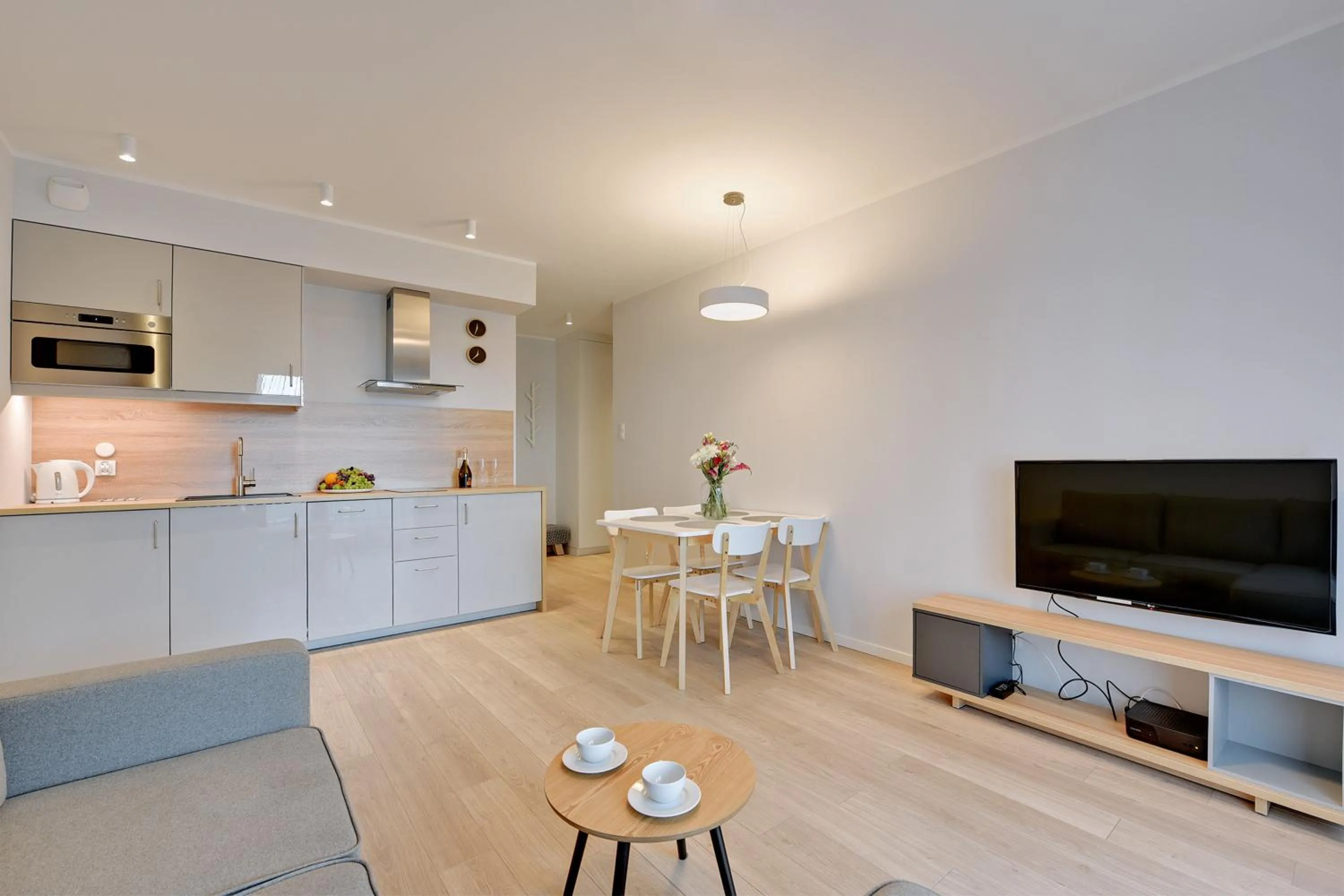 Kitchen or kitchenette in GRANO APARTMENTS Gdańsk Motława SPA & Wellness