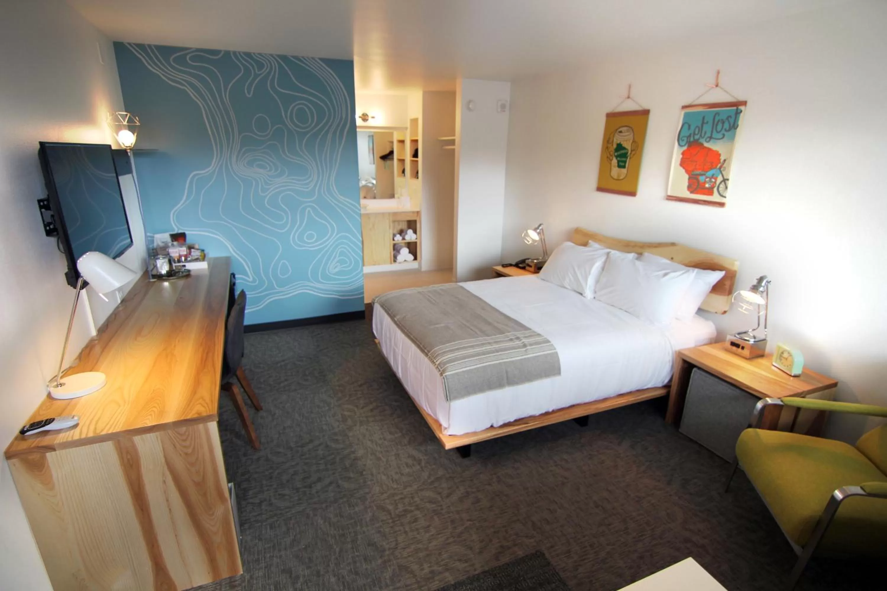 Bed in The Oxbow Hotel