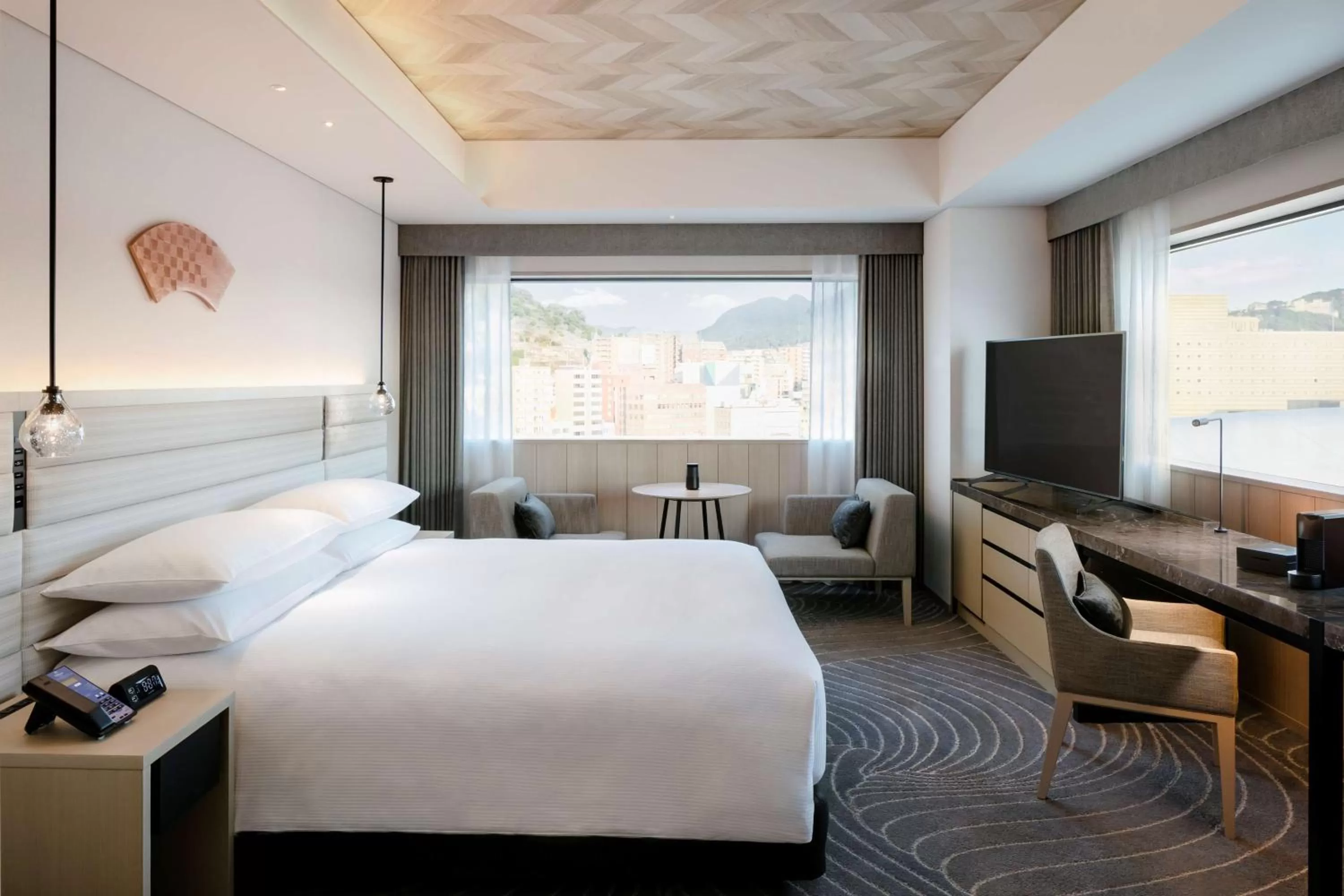 Bedroom, Bed in Hilton Nagasaki