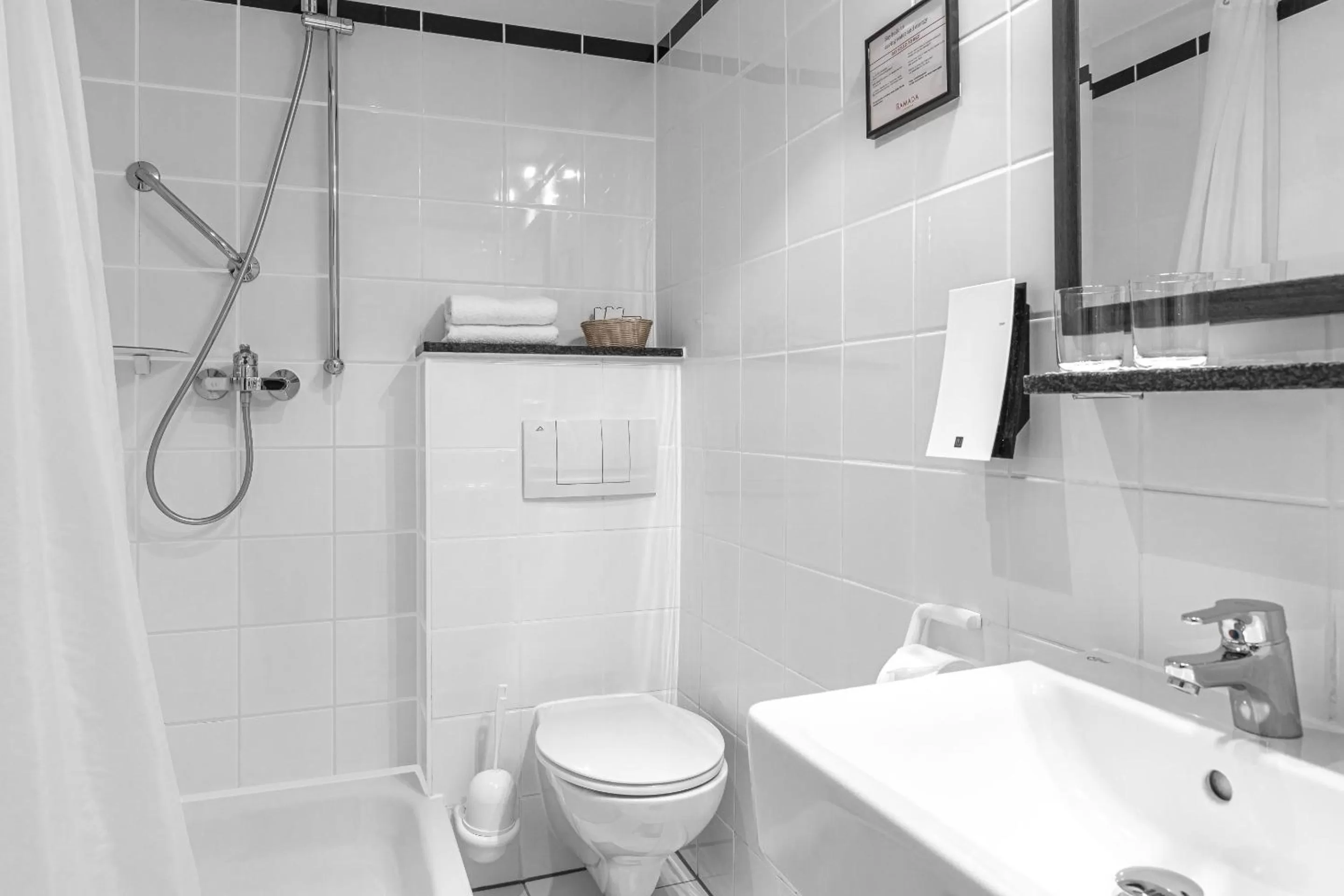 Shower in Ramada by Wyndham Frankfurt Central Station