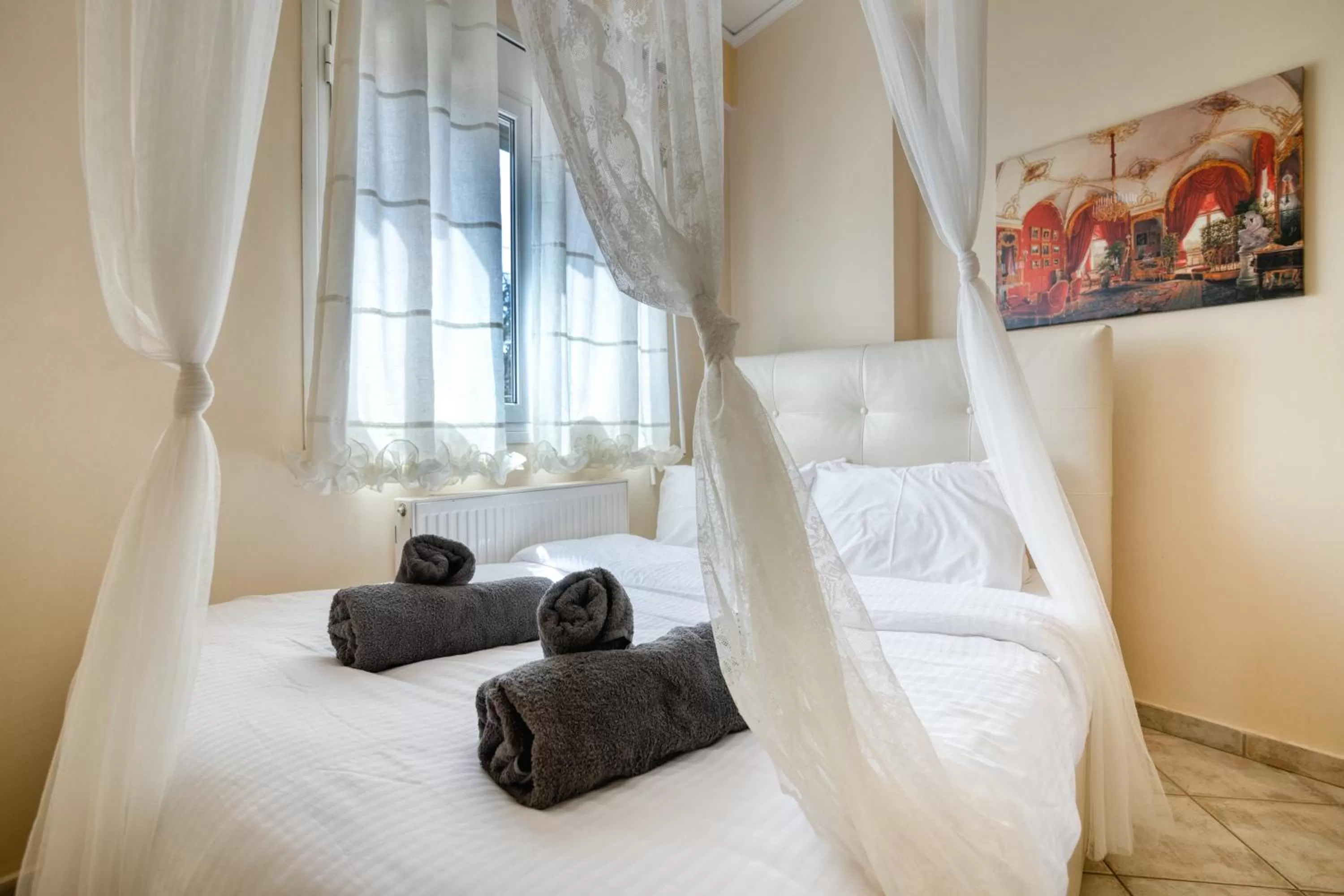 Bed in Votsalakia Hotel & Luxury Apartments