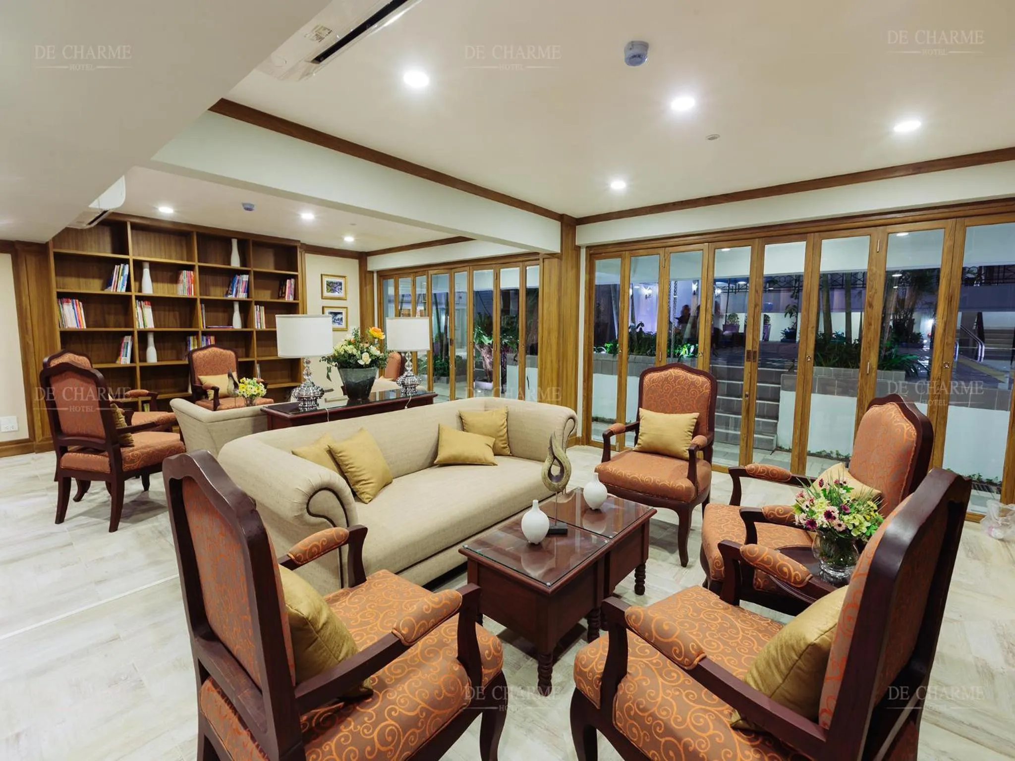 Library in Decharme Hotel