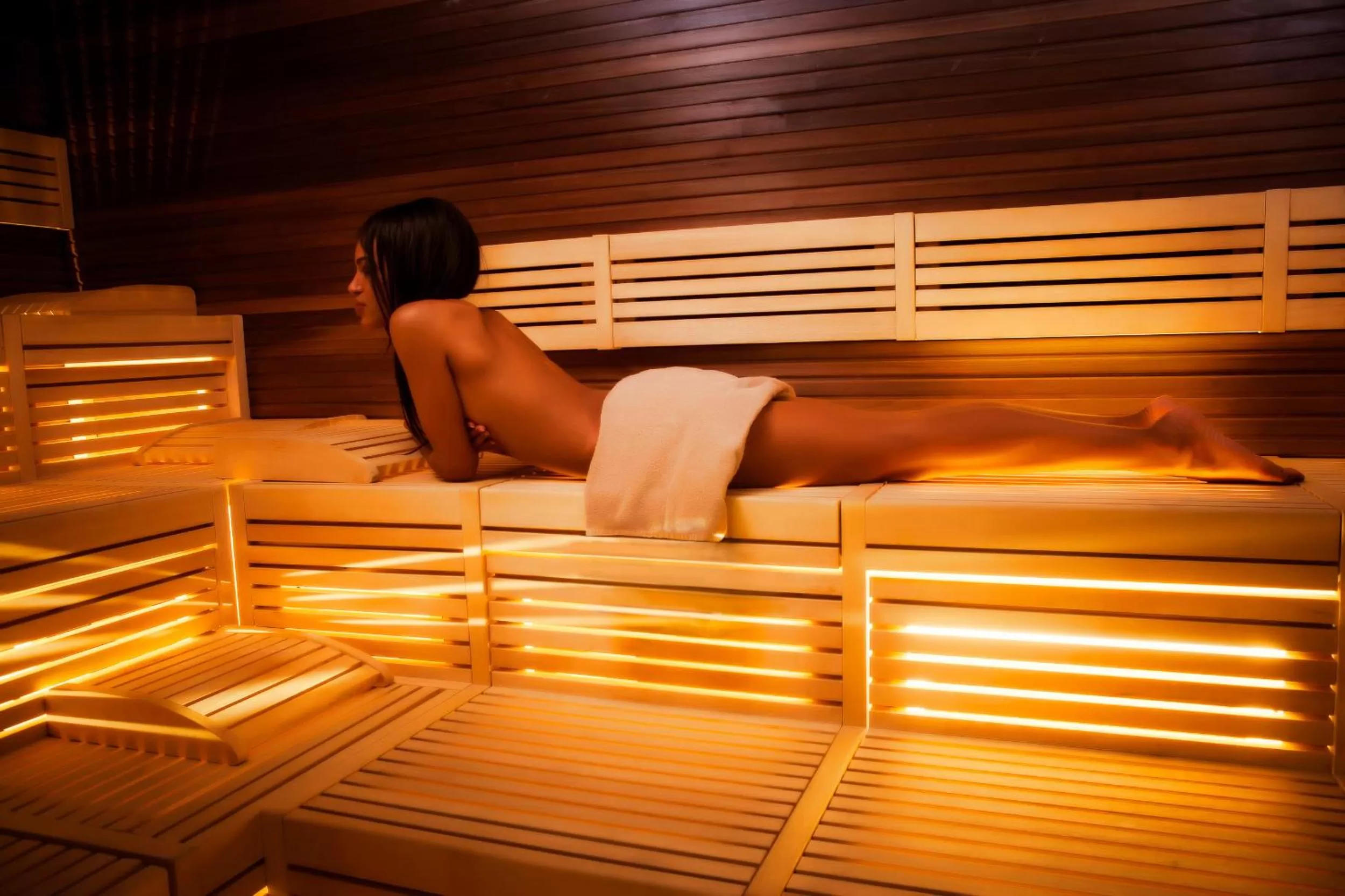 Sauna in Le Rose Spa Hotel