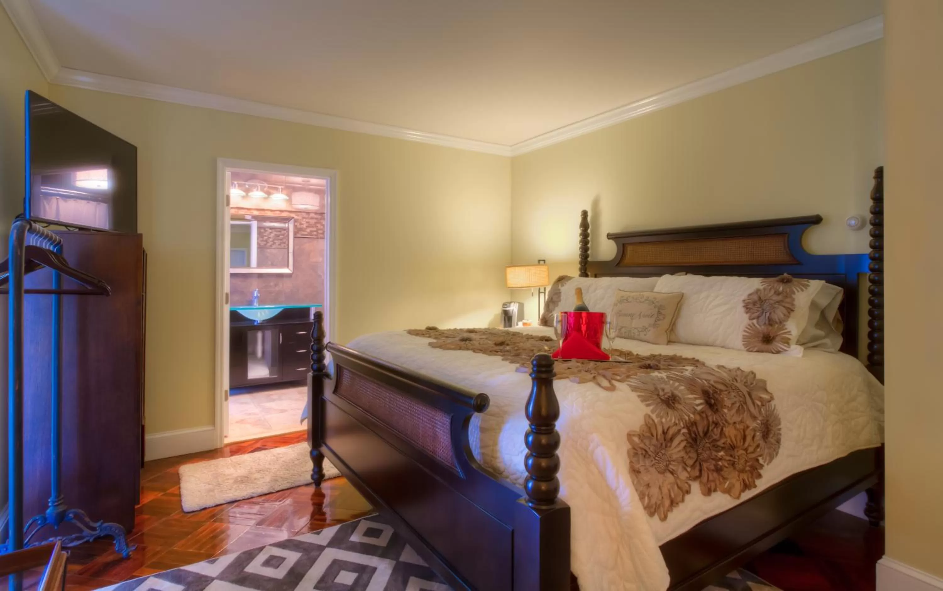 Bed in Elaine's Cape May Boutique Hotel