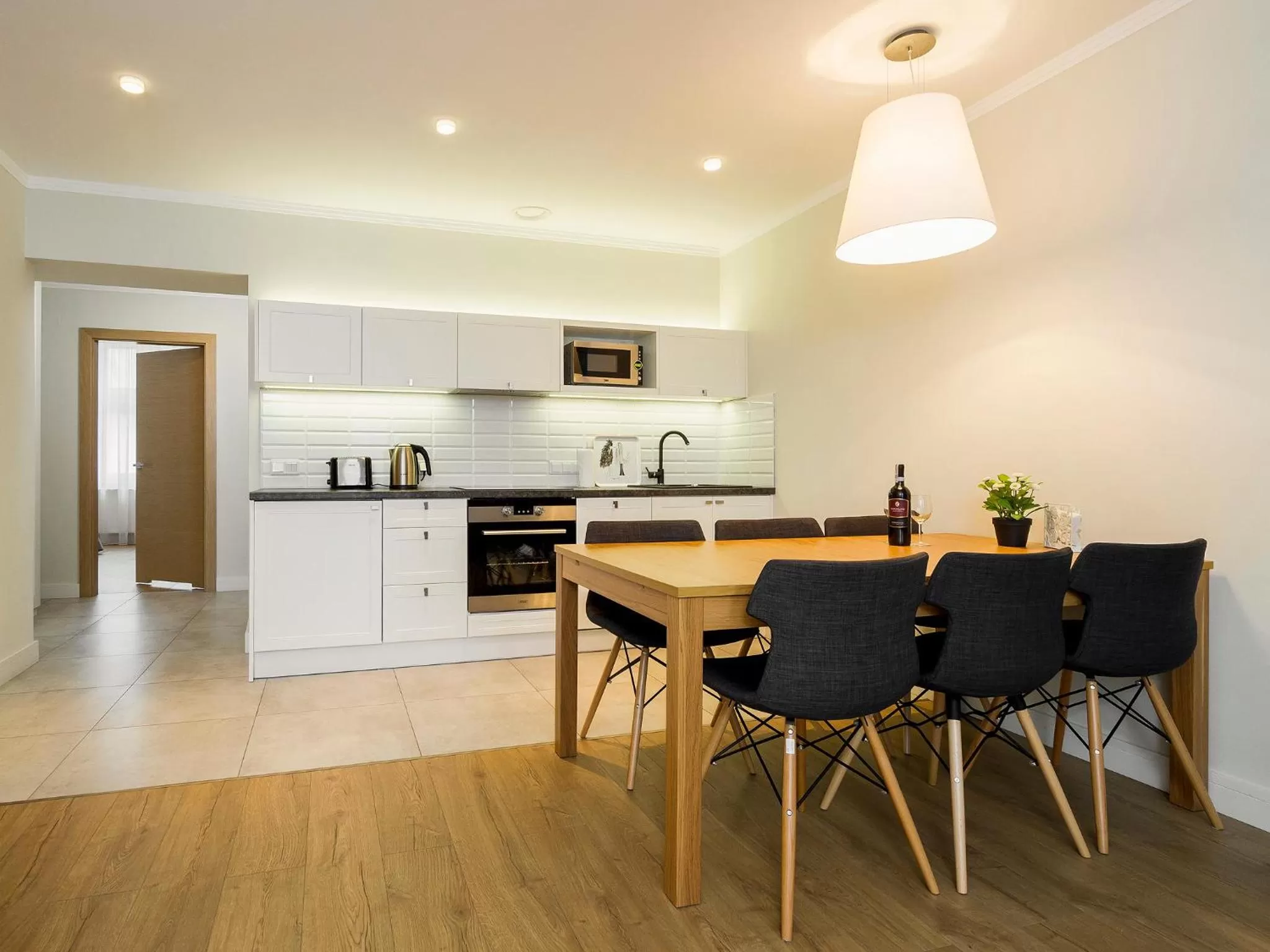 Kitchen or kitchenette in Riverside Aparthotel Cracow