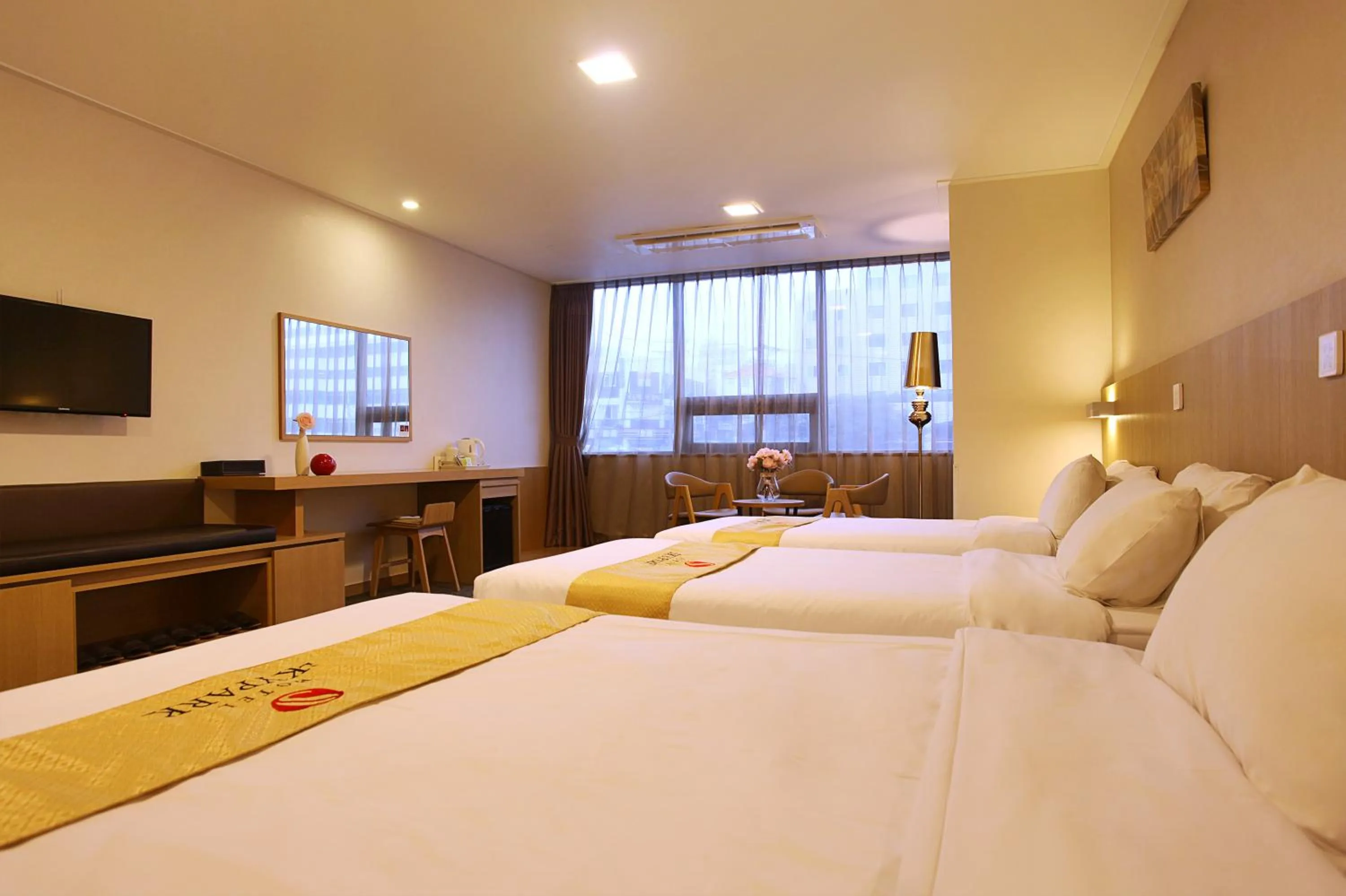 Bedroom, Bed in Hotel Skypark Jeju 1 Newly renovated