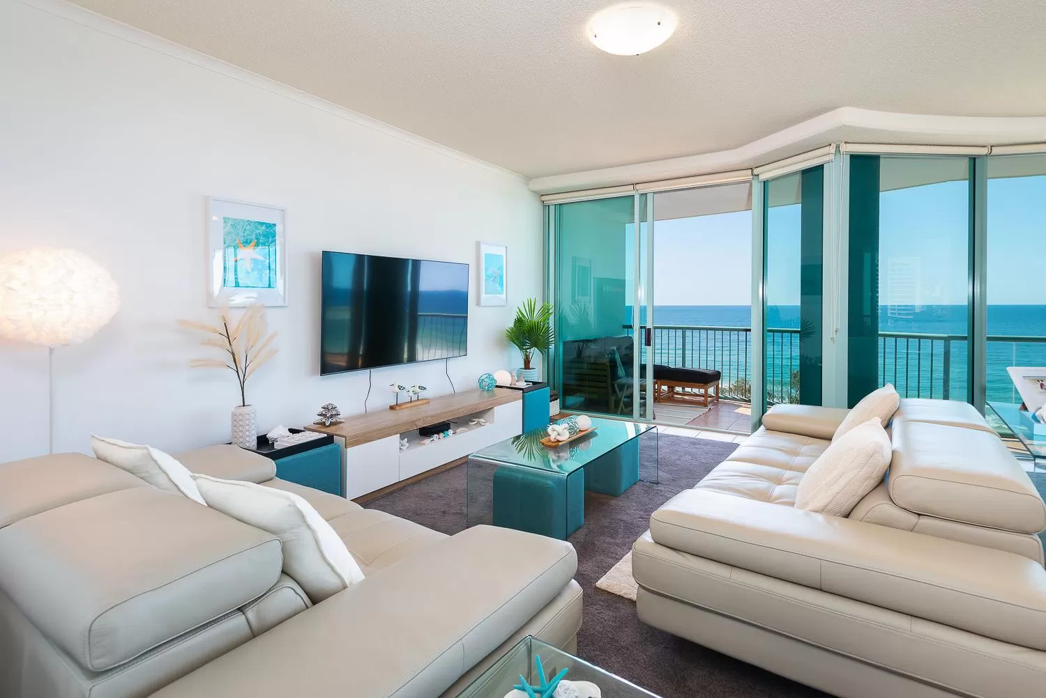 Living room in The Waterford on Main Beach