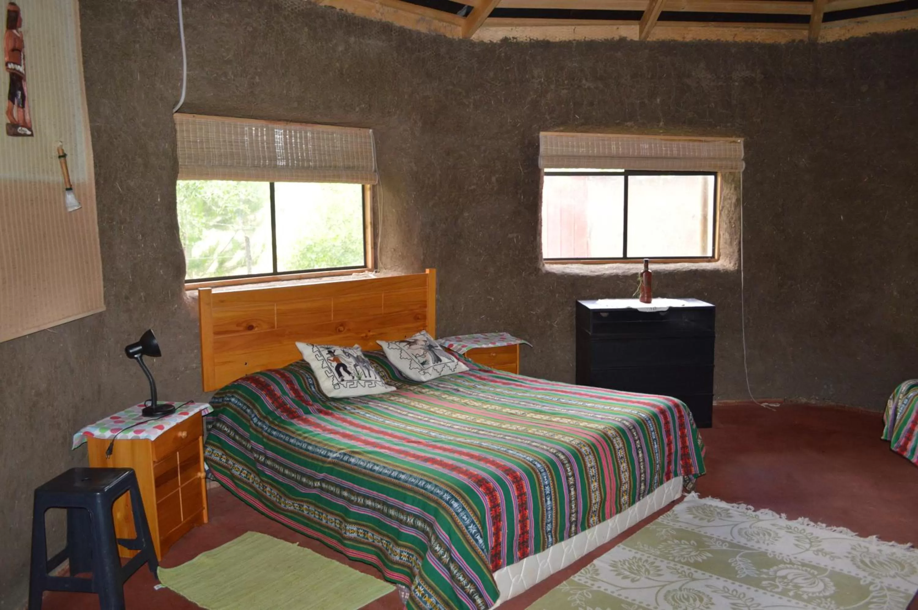 Bed in Coyunche Cabañas y Camping Laja & San Rosendo