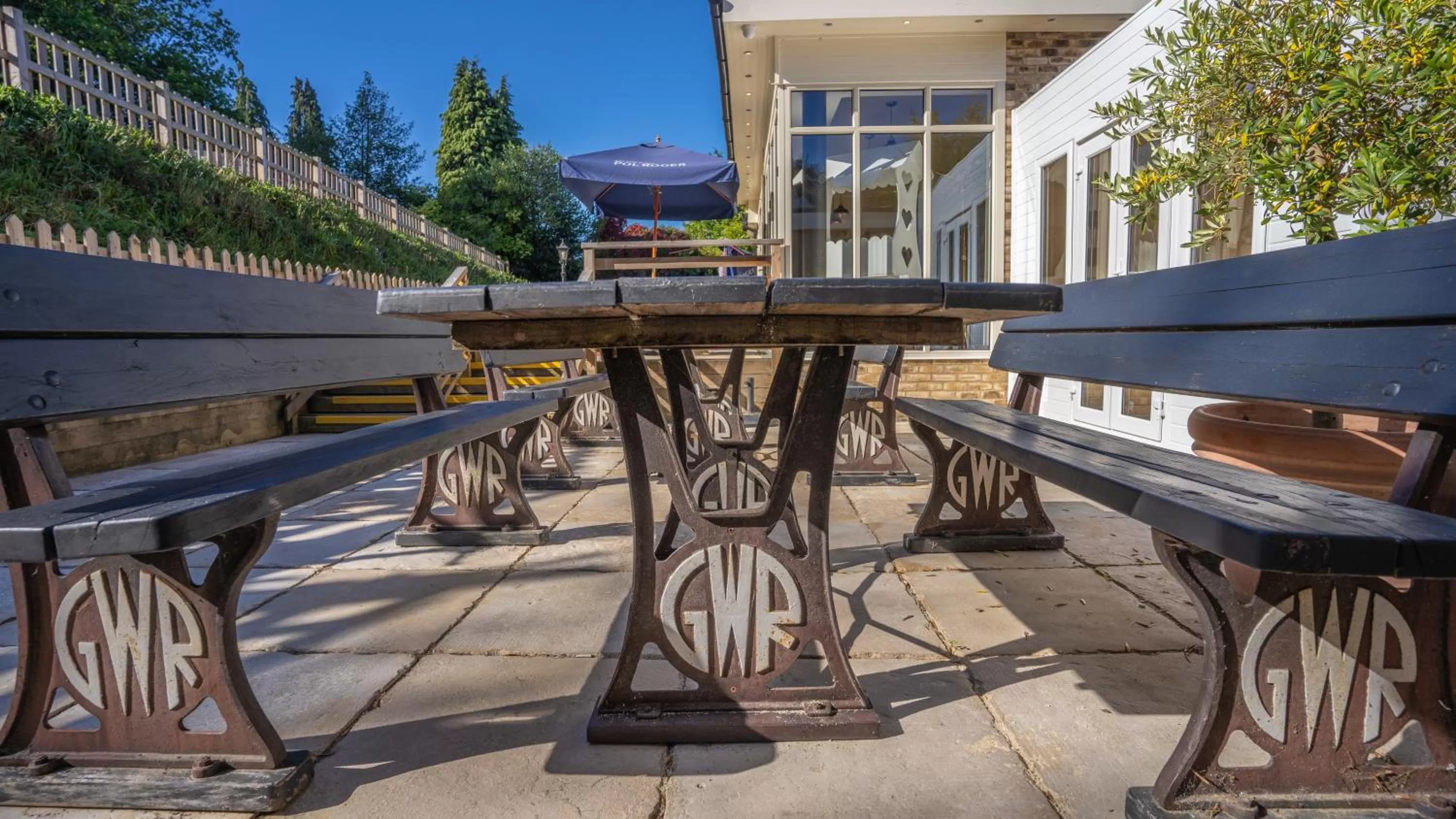 Patio in Harper's Steakhouse with Rooms, Haslemere