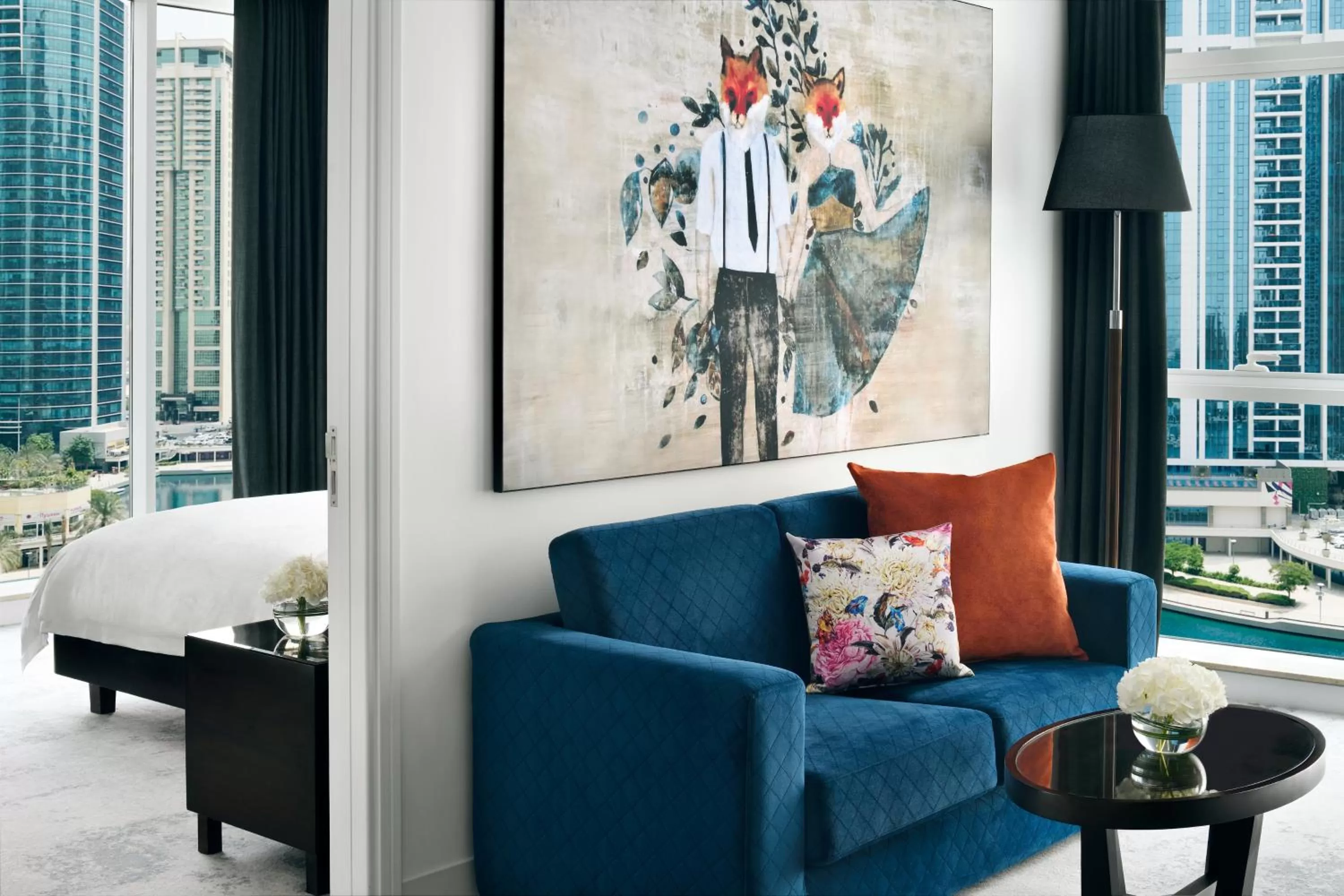 Living room in Mövenpick Hotel Jumeirah Lakes Towers Dubai