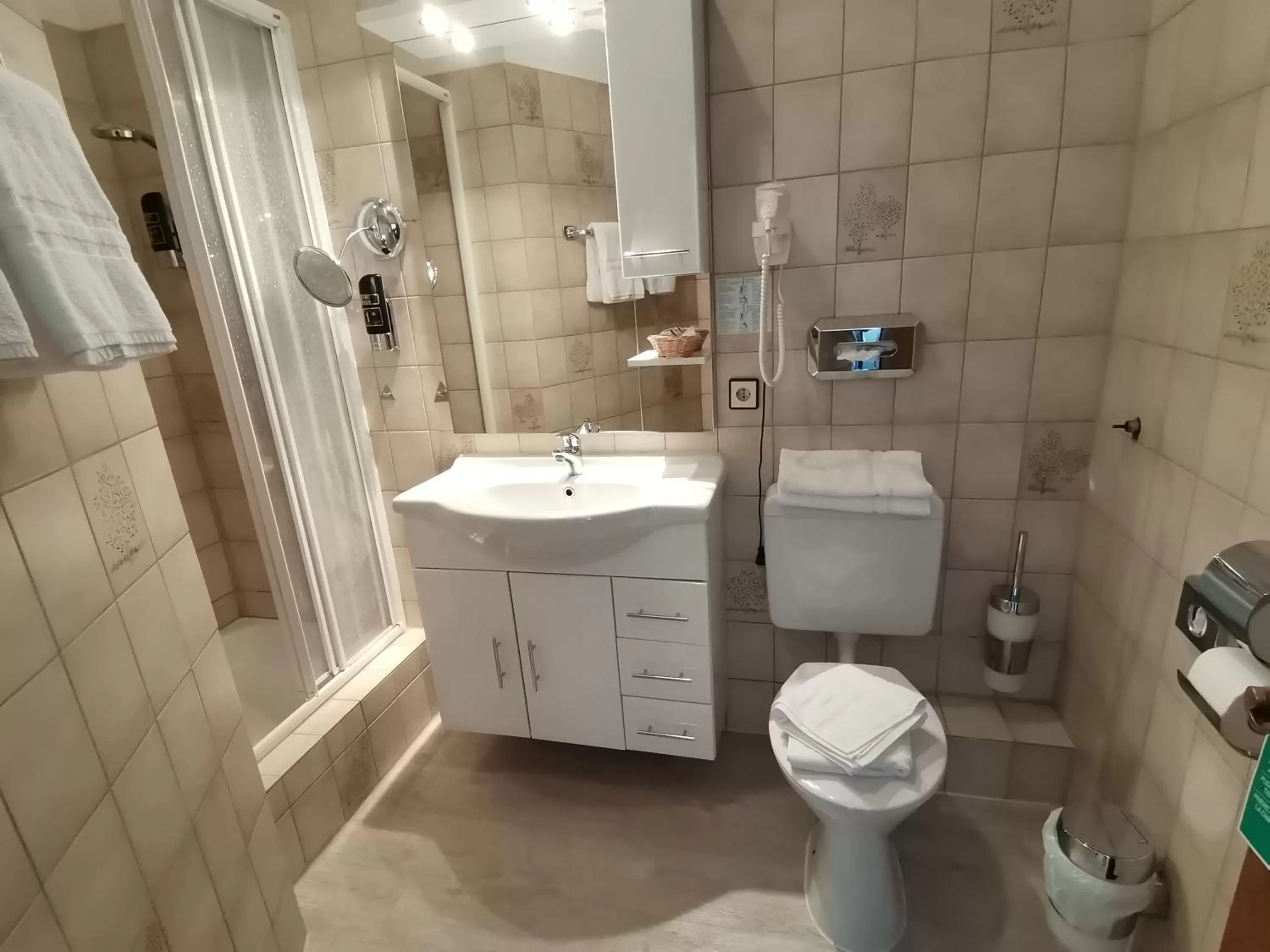 Shower in Hotel Kitzinger Hof an der B8