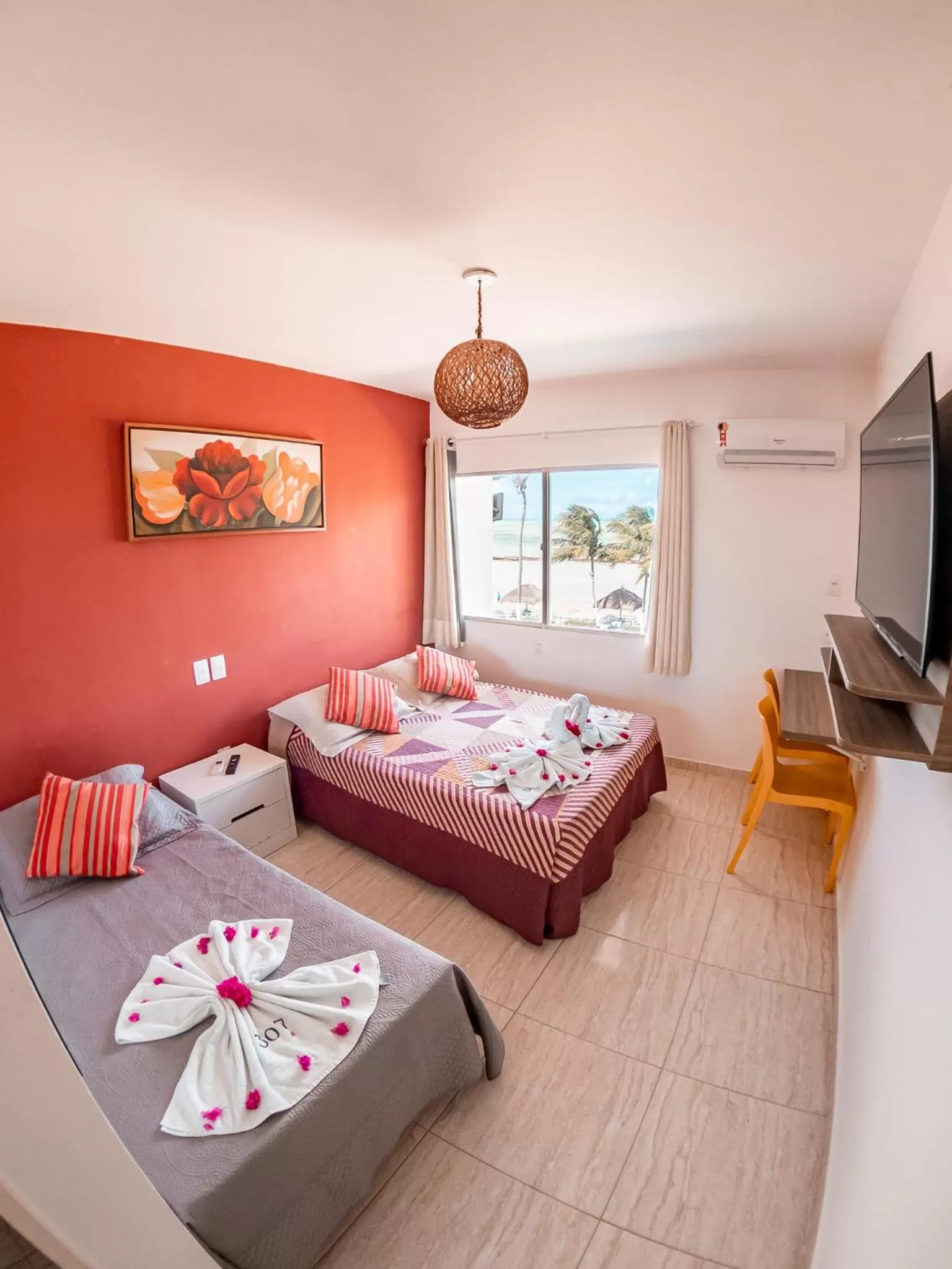 Bed in Flat Apart Hotel Marinas Tamandaré