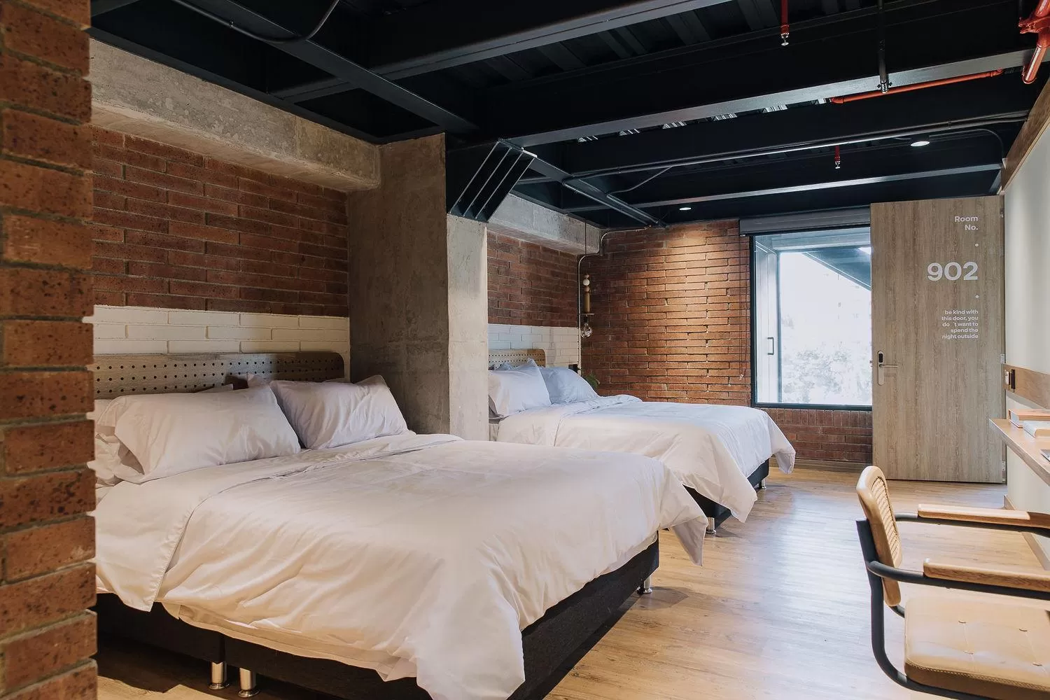 Bed in The Somos Beats Hotel & Rooftop