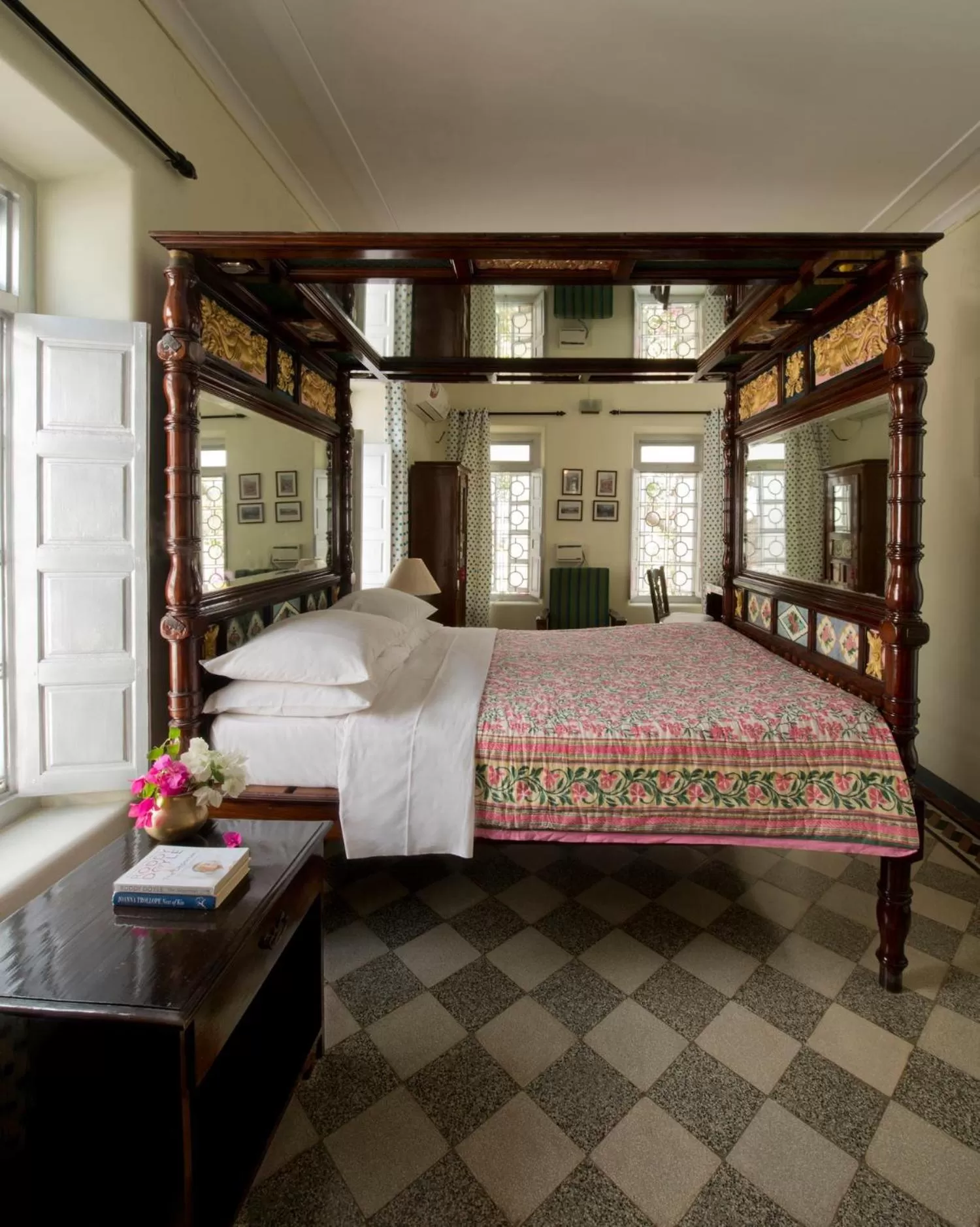 Bed in The Bangala Chettinad