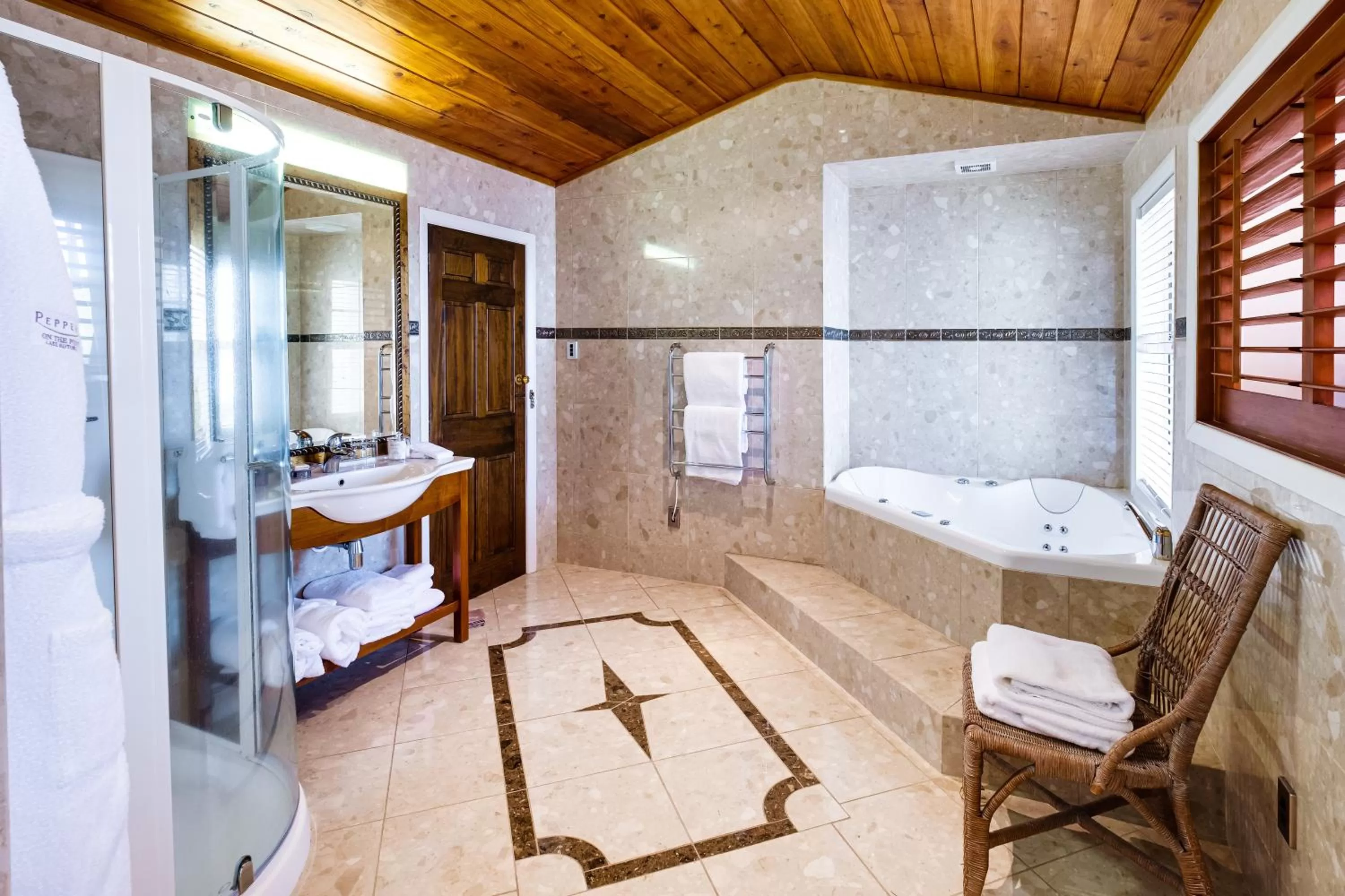 Bathroom, Bed in On The Point - Lake Rotorua