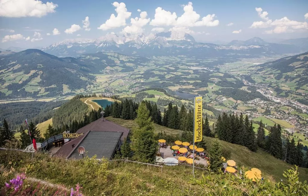 Property building in Hocheckhuette On Top of the Kitzbuehel Hahnenkamm Mountain