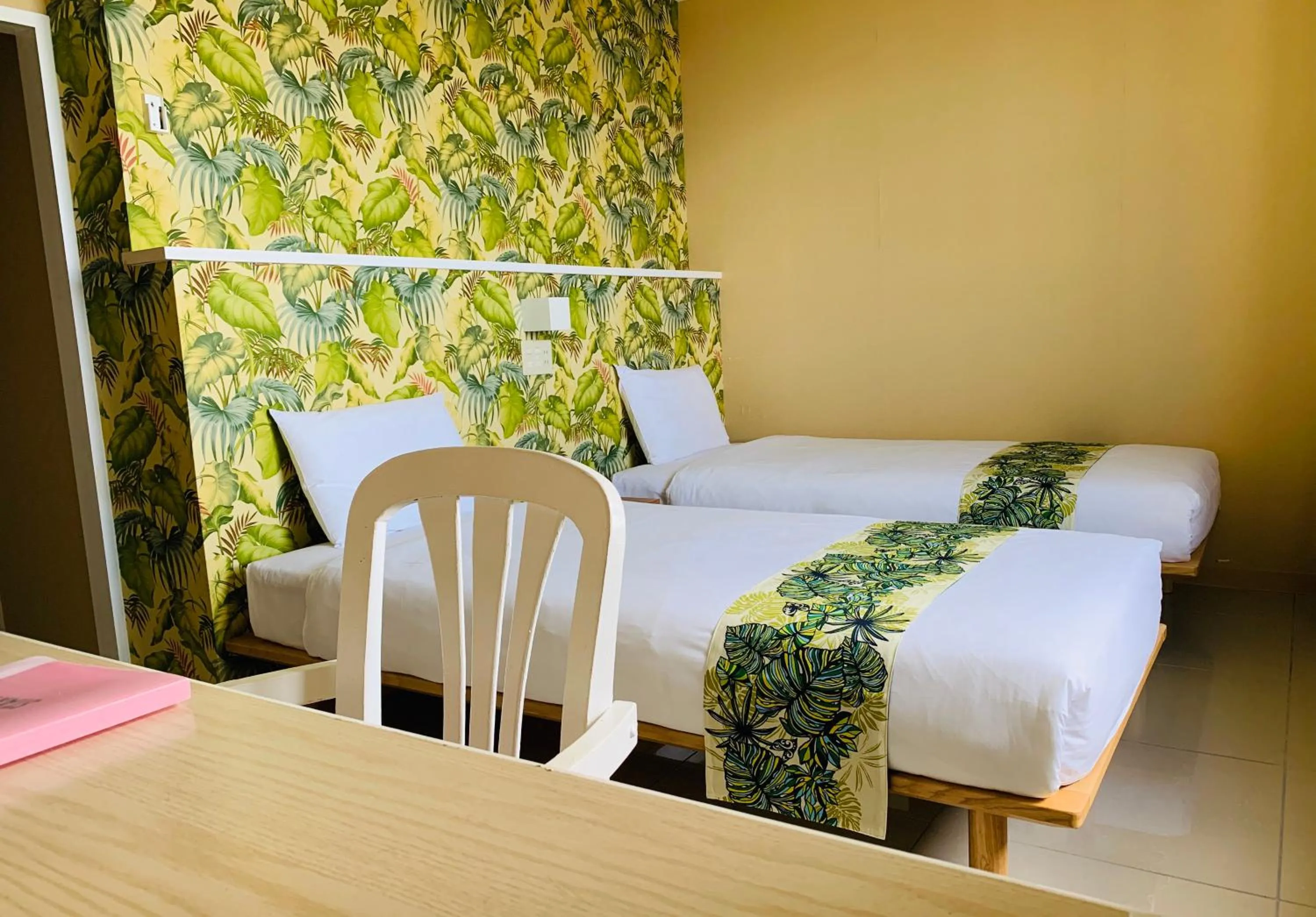 Bed in Hotel GALA Naha's only sandy beach front all rooms oceanview