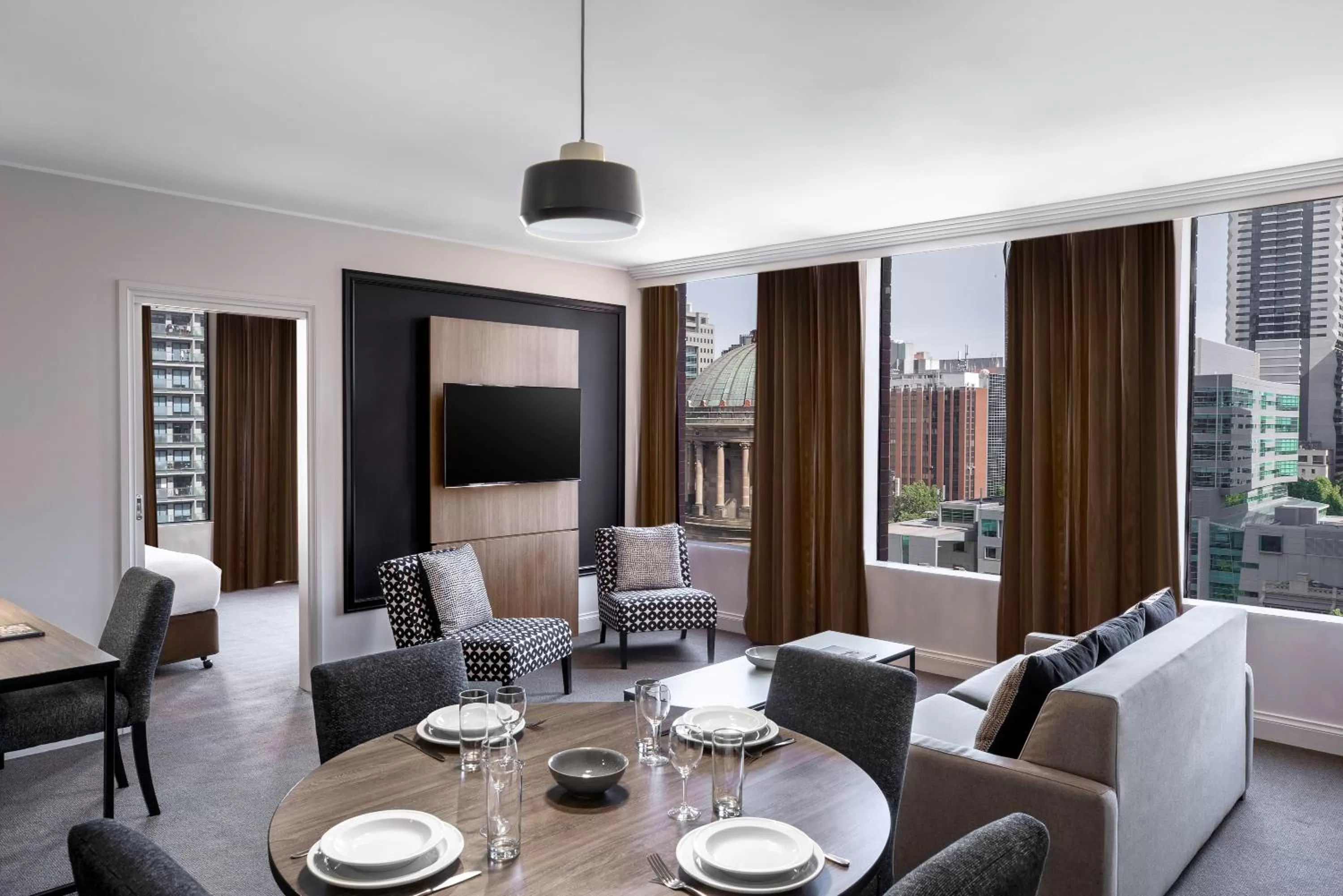 Living room in Mantra on Little Bourke Melbourne