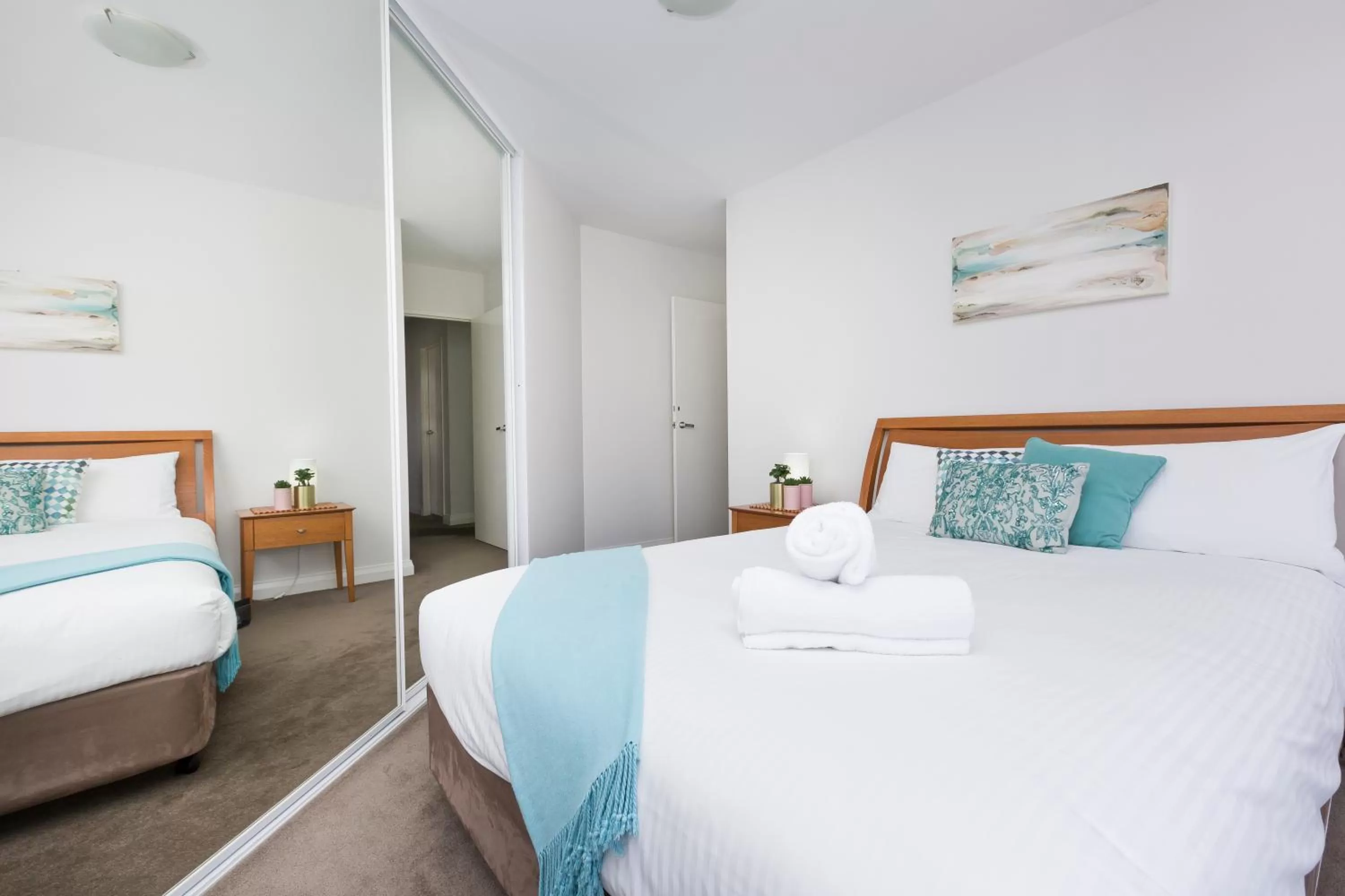 Patio, Bed in Sevan Apartments Forster