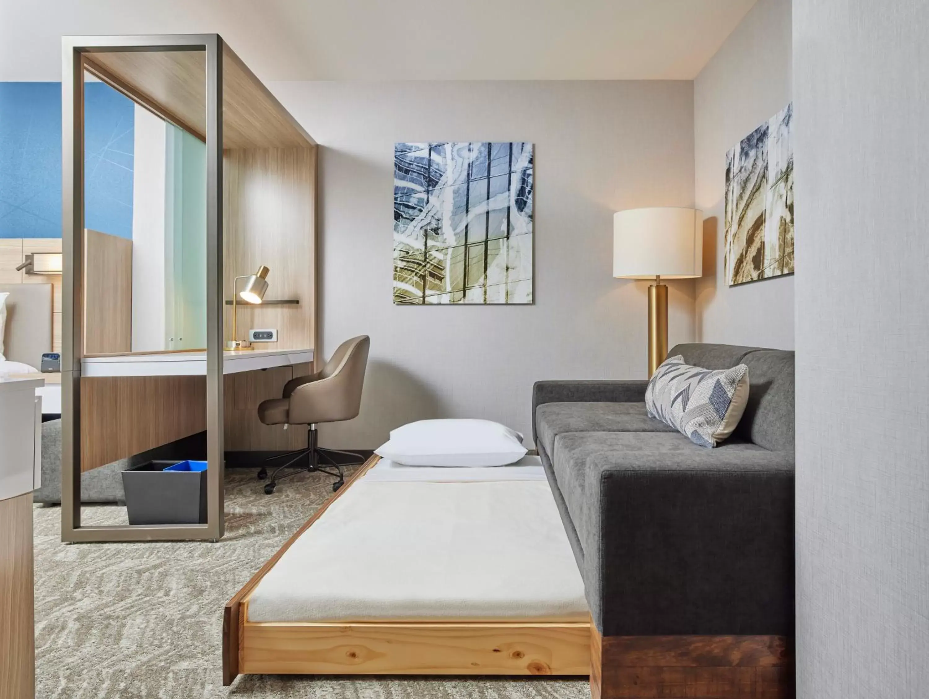 King Suite with Trundle Bed and Roll-in Shower - Mobility Accessible in SpringHill Suites by Marriott Chicago Chinatown King Suite with Trundle Bed and Roll-in Shower - Mobility Accessible in SpringHill Suites by Marriott Chicago Chinatown