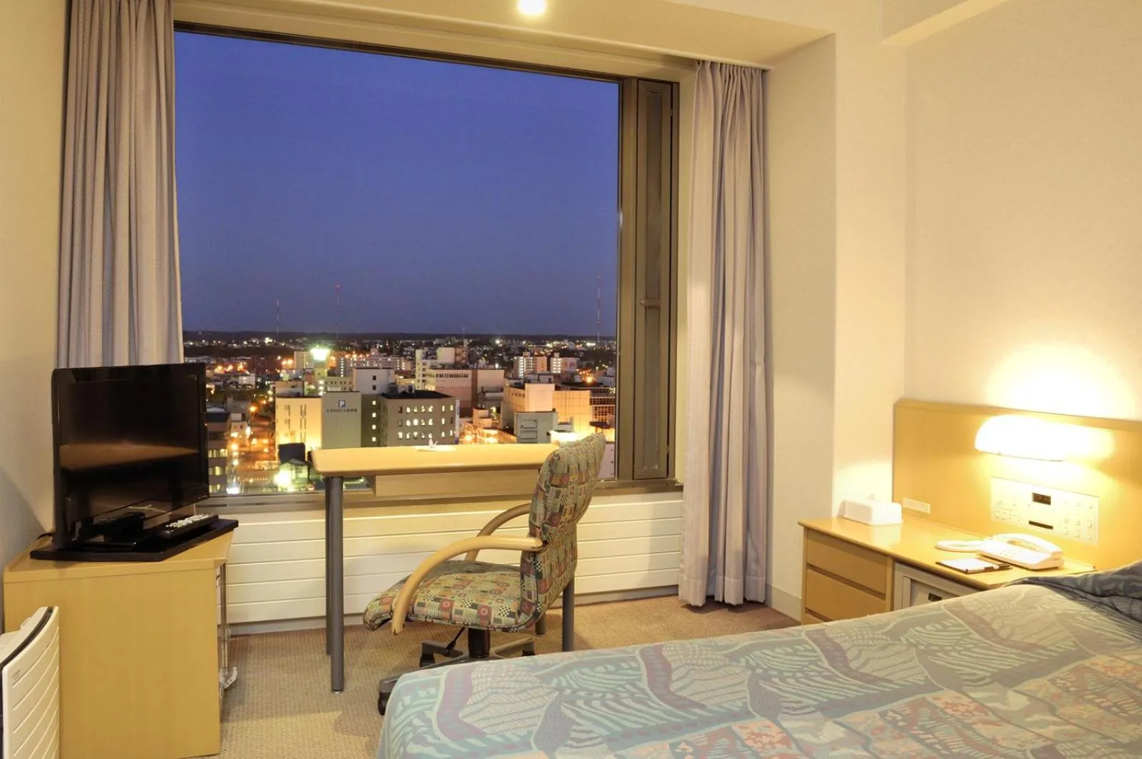 Night, Bed in Kushiro Prince Hotel