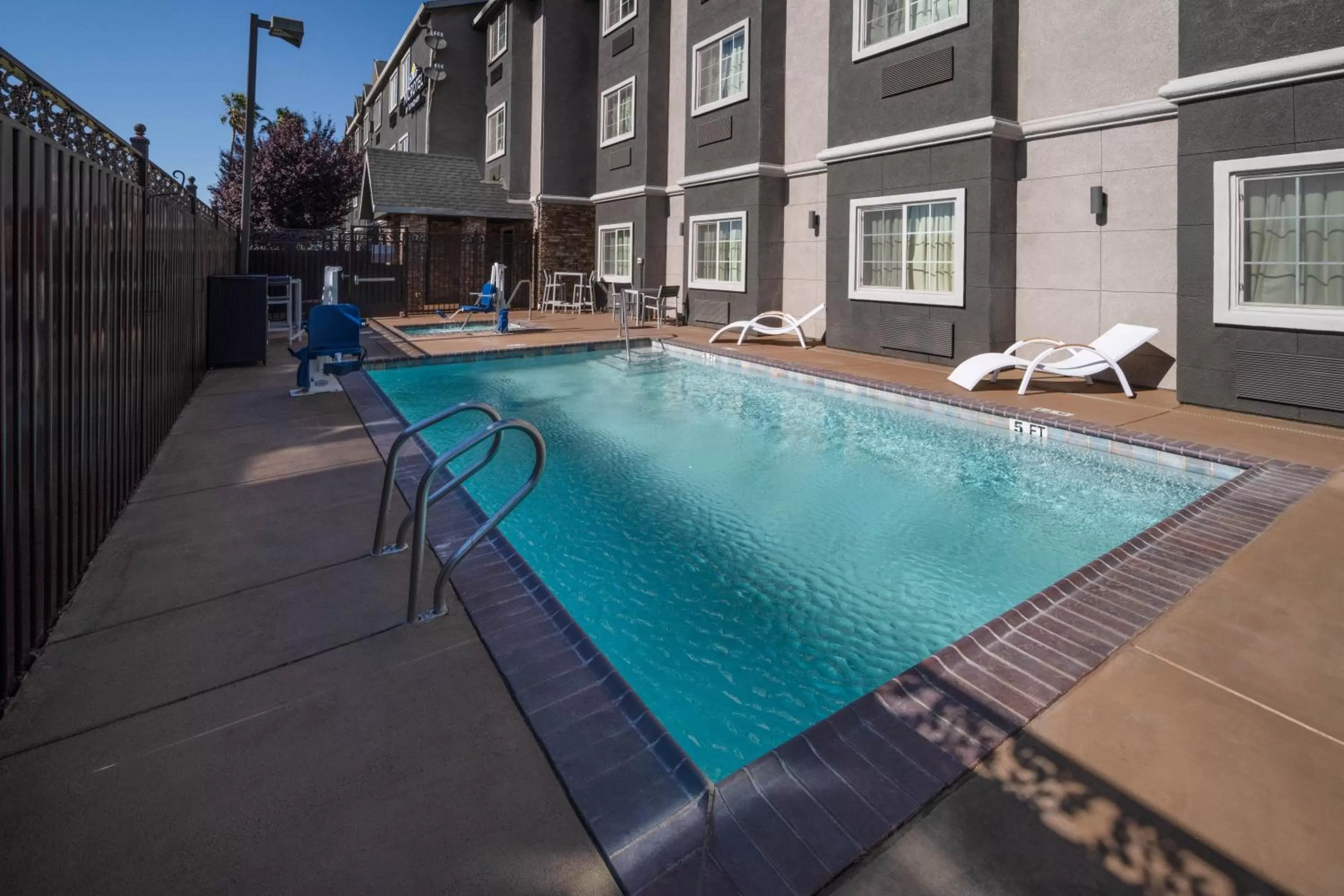Swimming pool in Microtel Inn & Suites by Wyndham Tracy