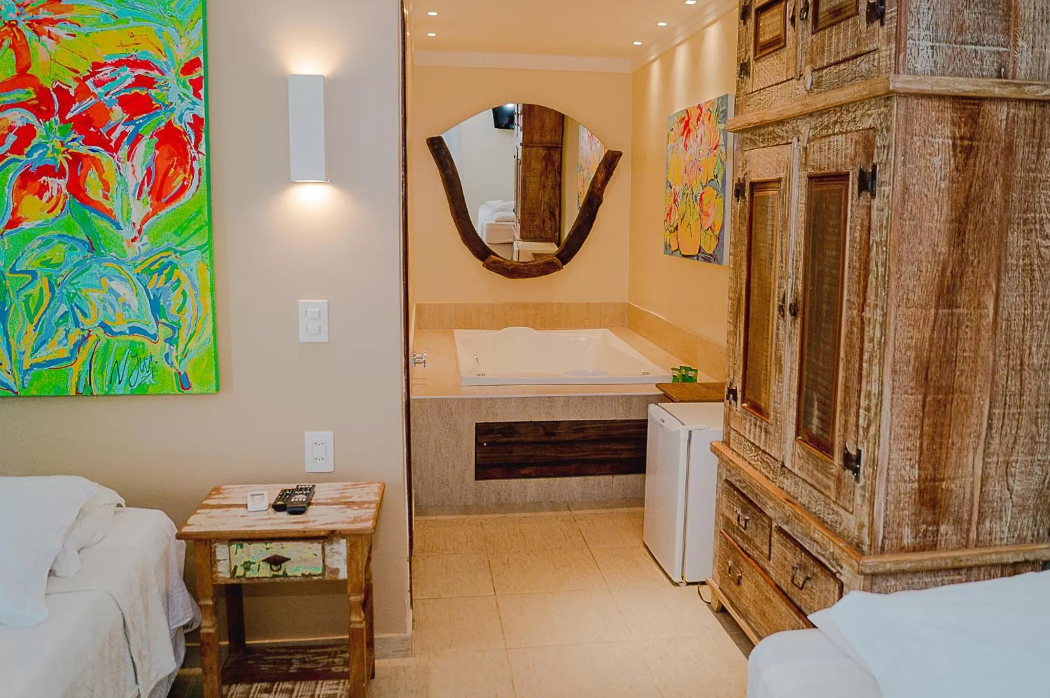 Bed in Pousada La Dolce Vita