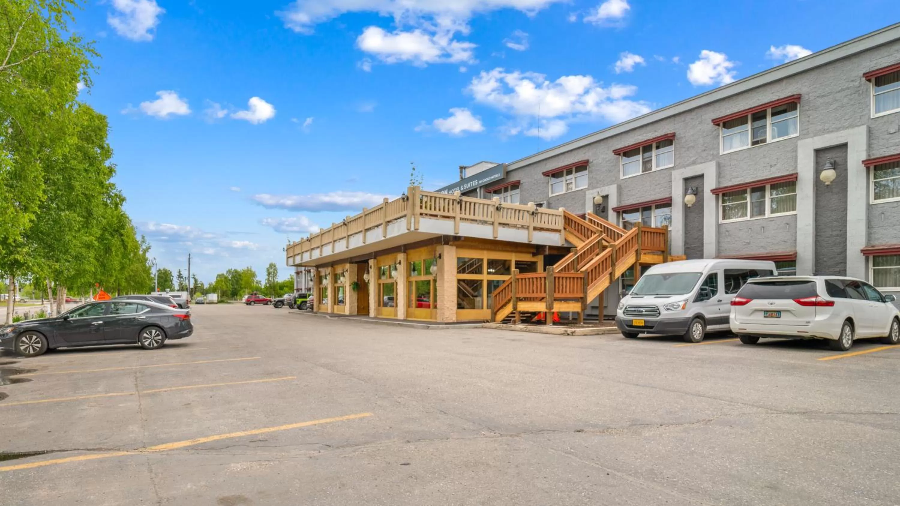 Property building in Clarion Hotel & Suites Fairbanks near Ft Wainwright
