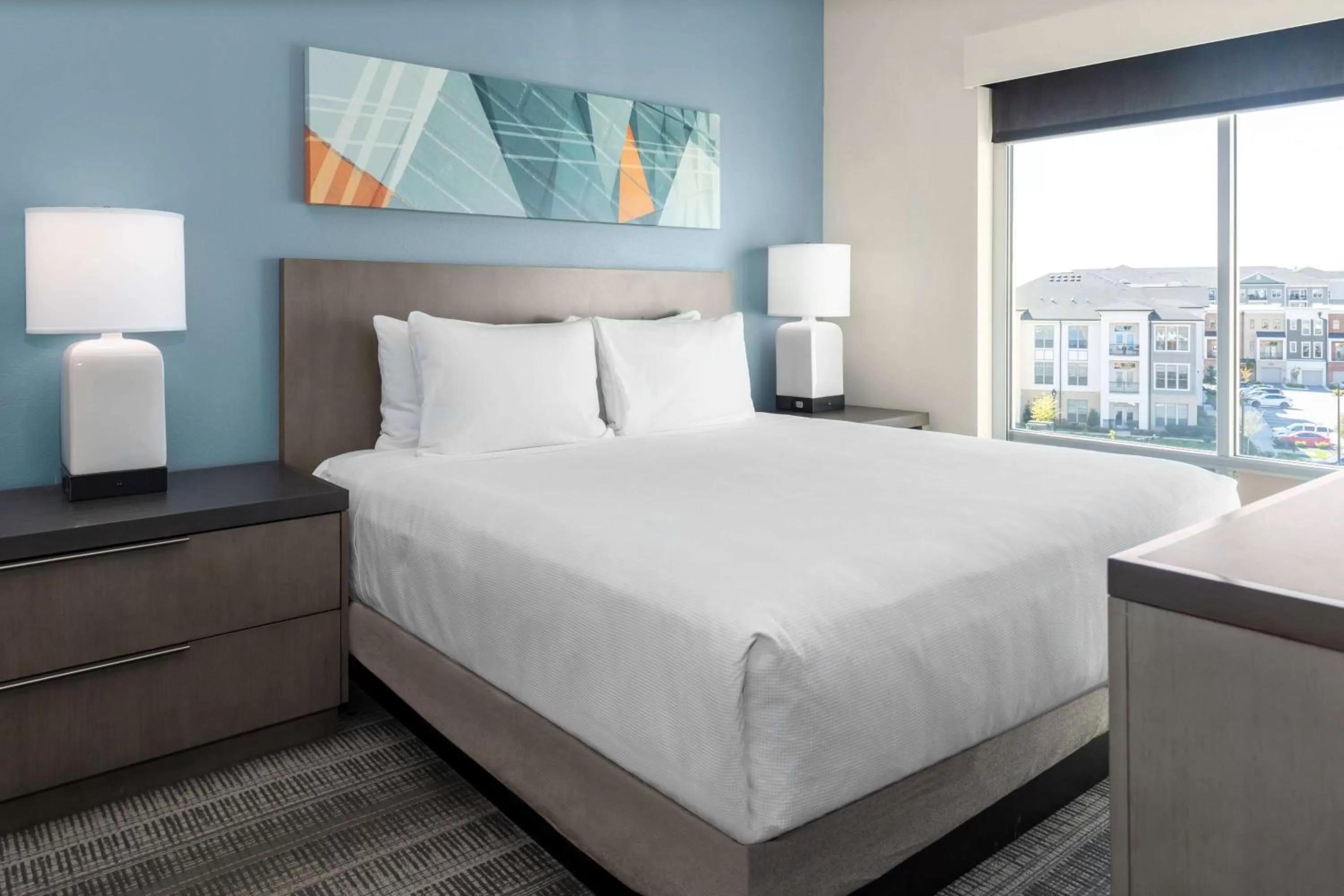 Bedroom, Bed in Hyatt House Charlotte Rea Farms