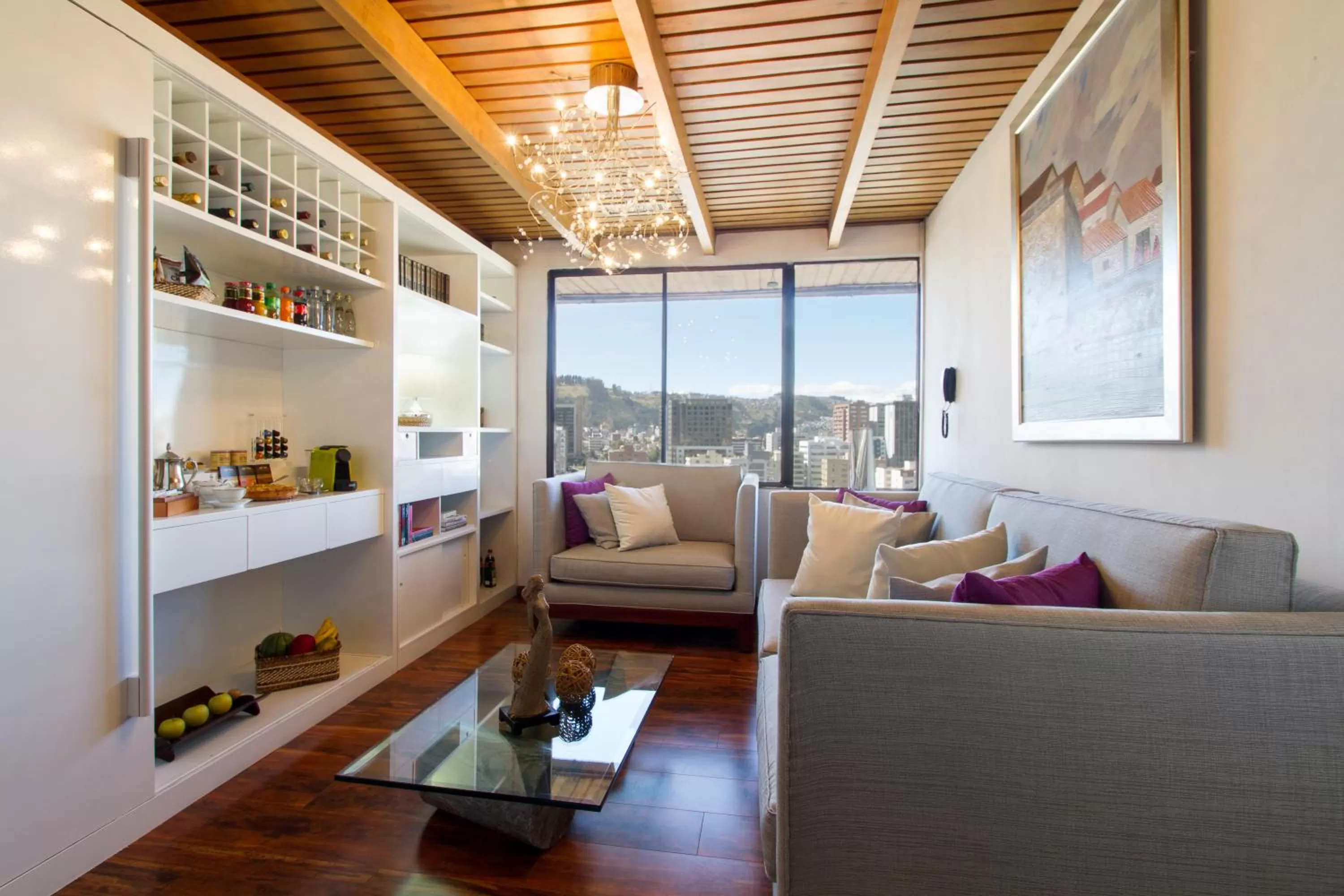 Living room in The Penthouse Lodge