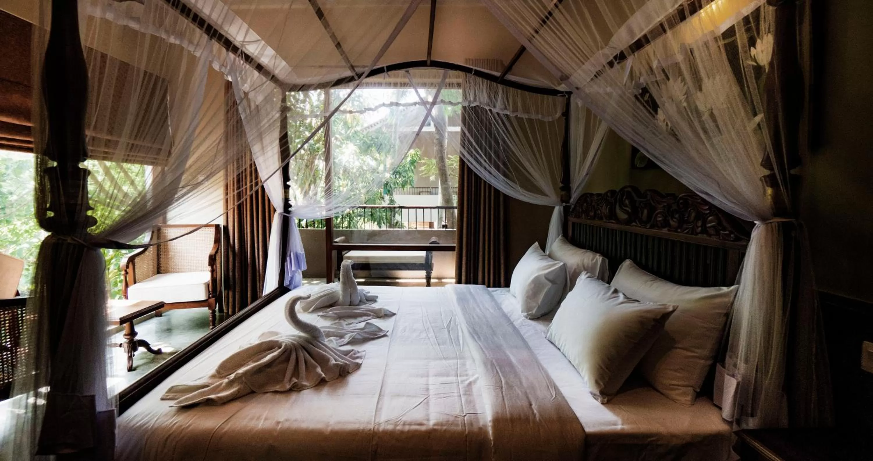 Bed in Ayur Ayur Resort & Ayurveda Retreat