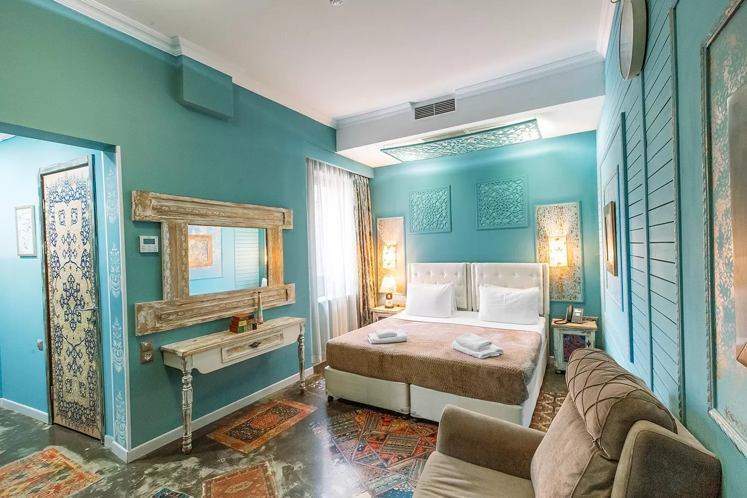 Bed in Hotel Aivani Old Tbilisi