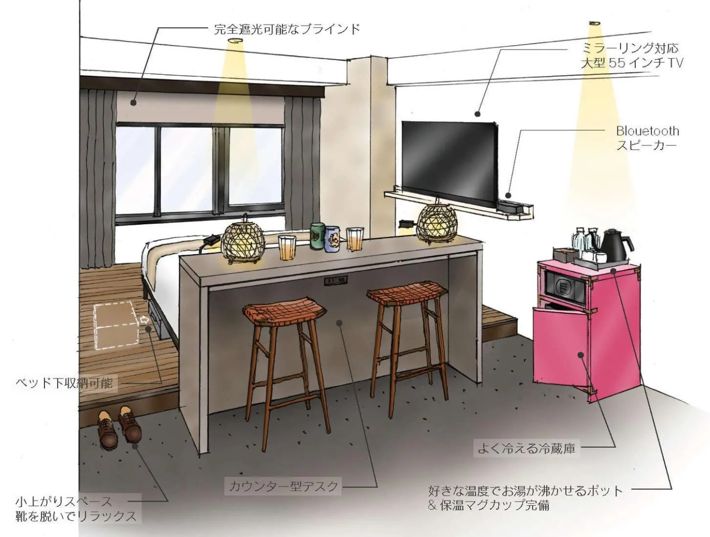 Photo of the whole room in the b ginza