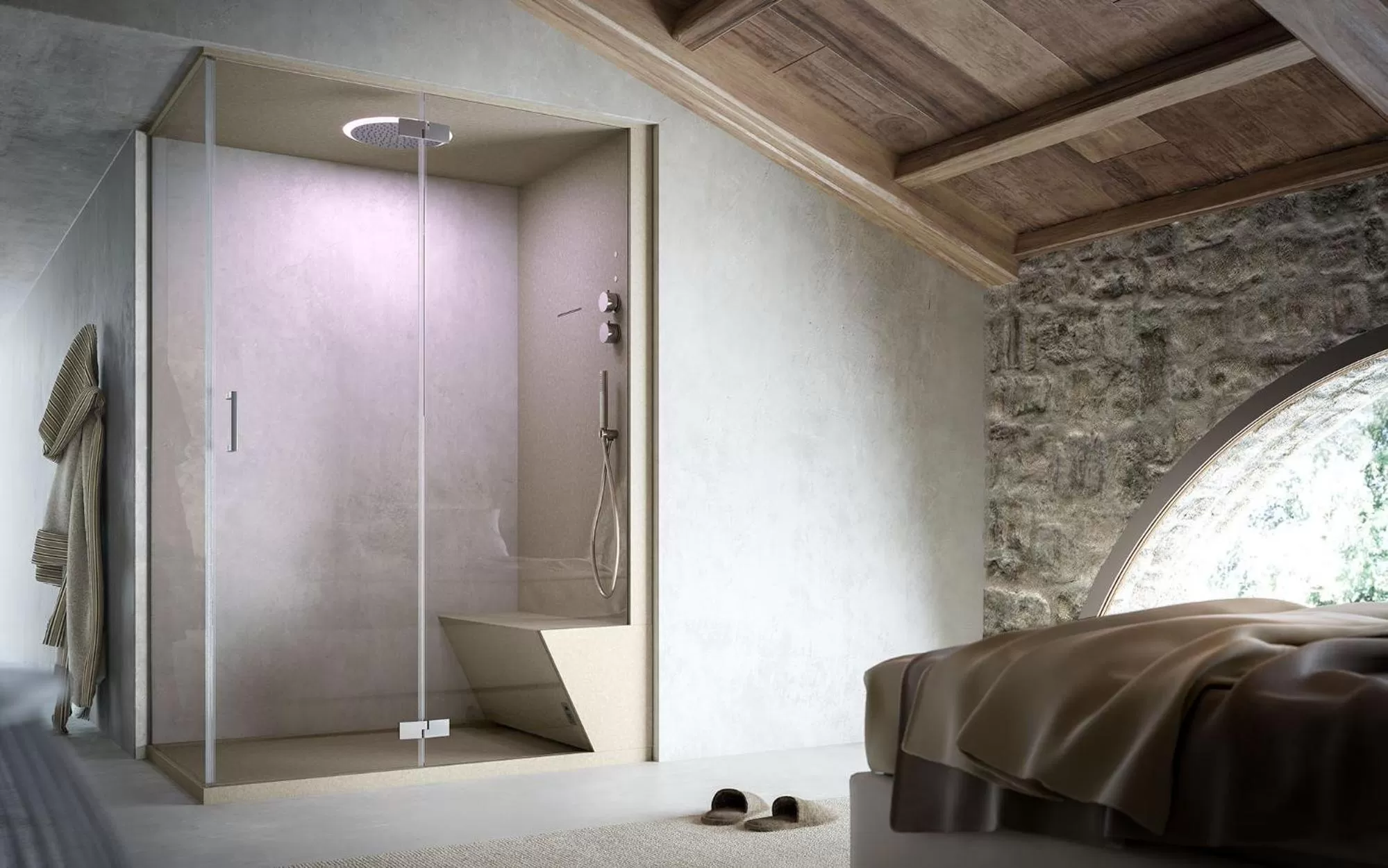 Shower in Edward Rooms & Wellness B&B