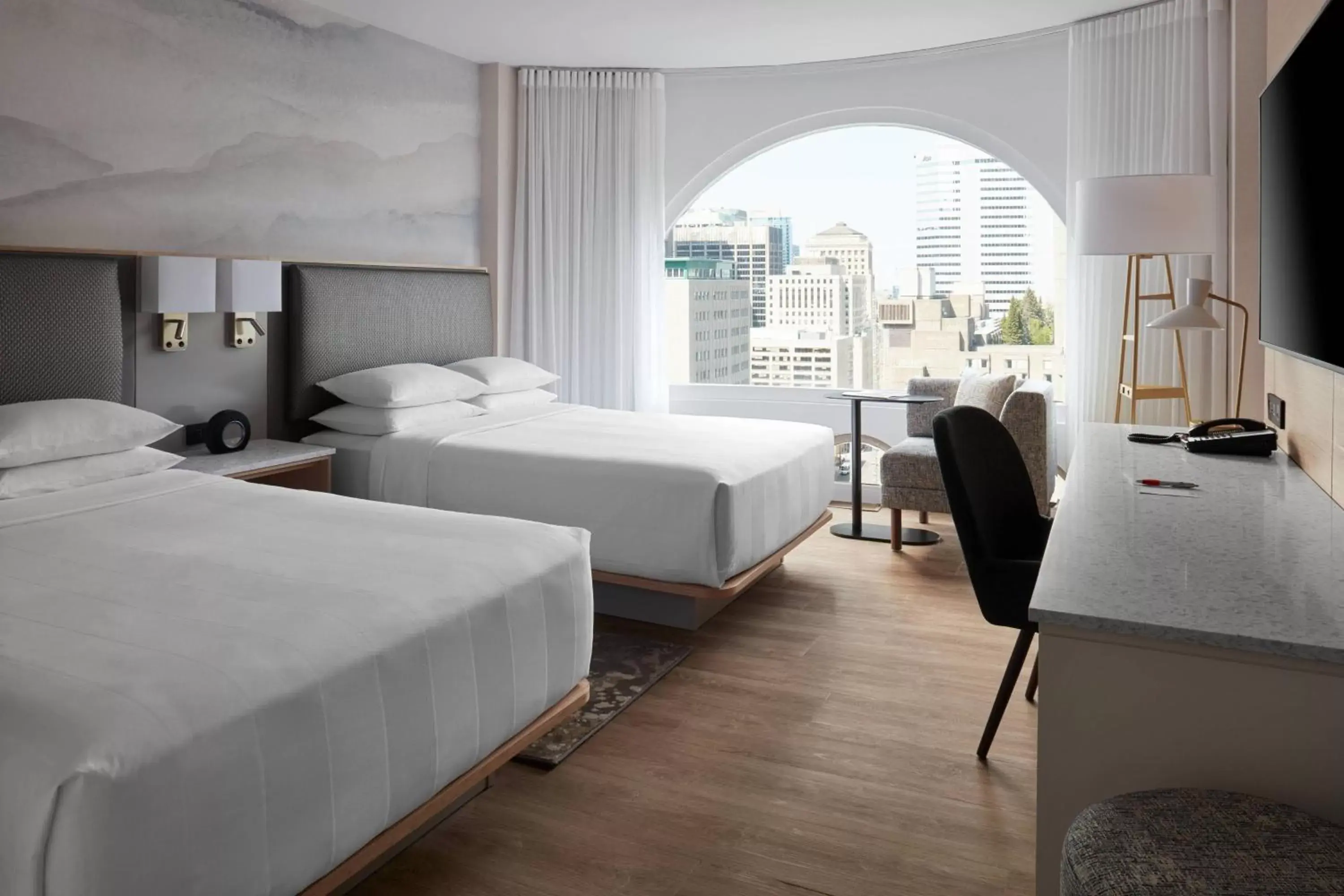 Guest Room with Two Double Beds - City View in Montreal Marriott Chateau Champlain Guest Room with Two Double Beds - City View in Montreal Marriott Chateau Champlain