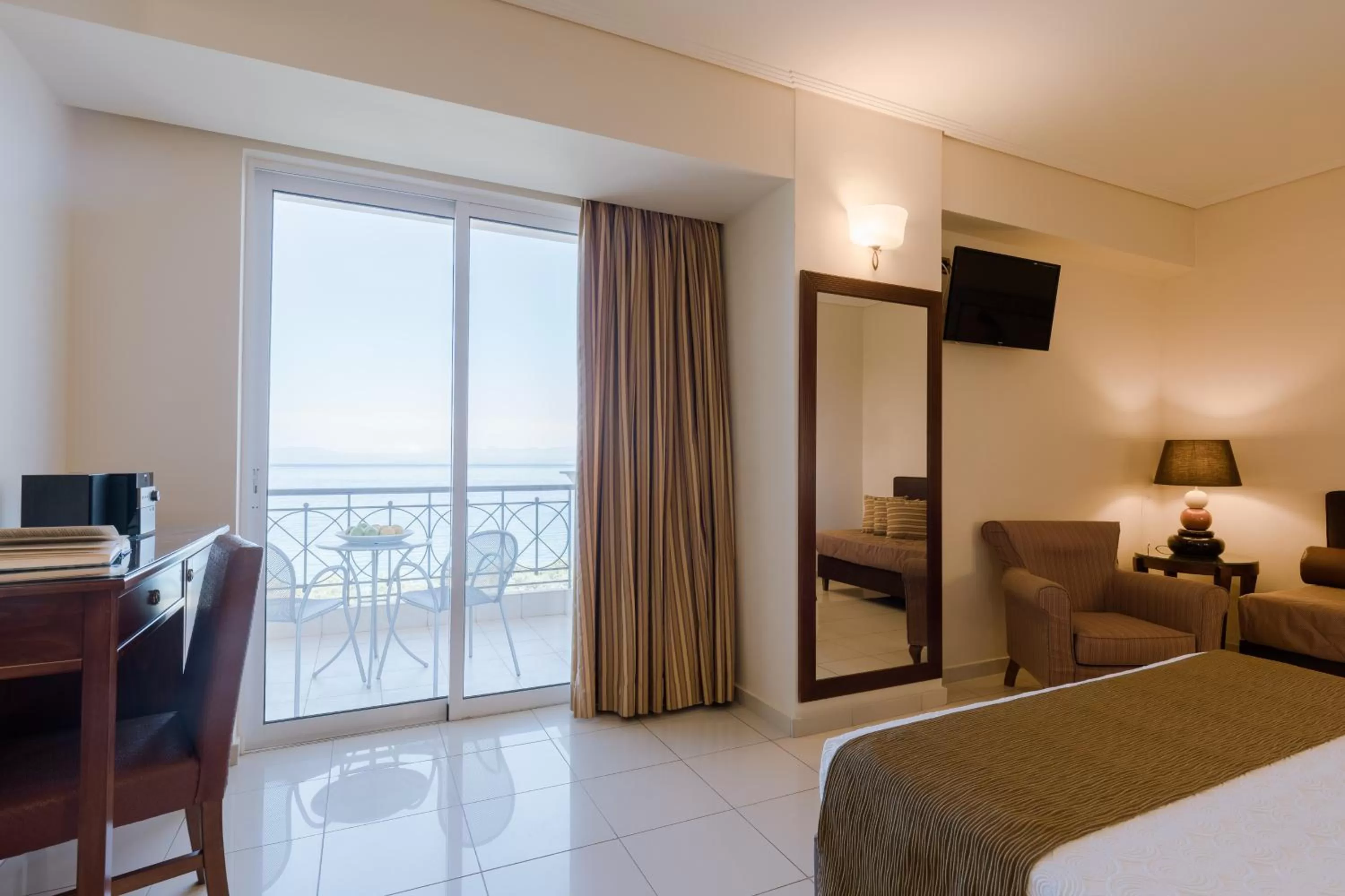 View (from property/room), Bed in Akti Taygetos - Conference Resort