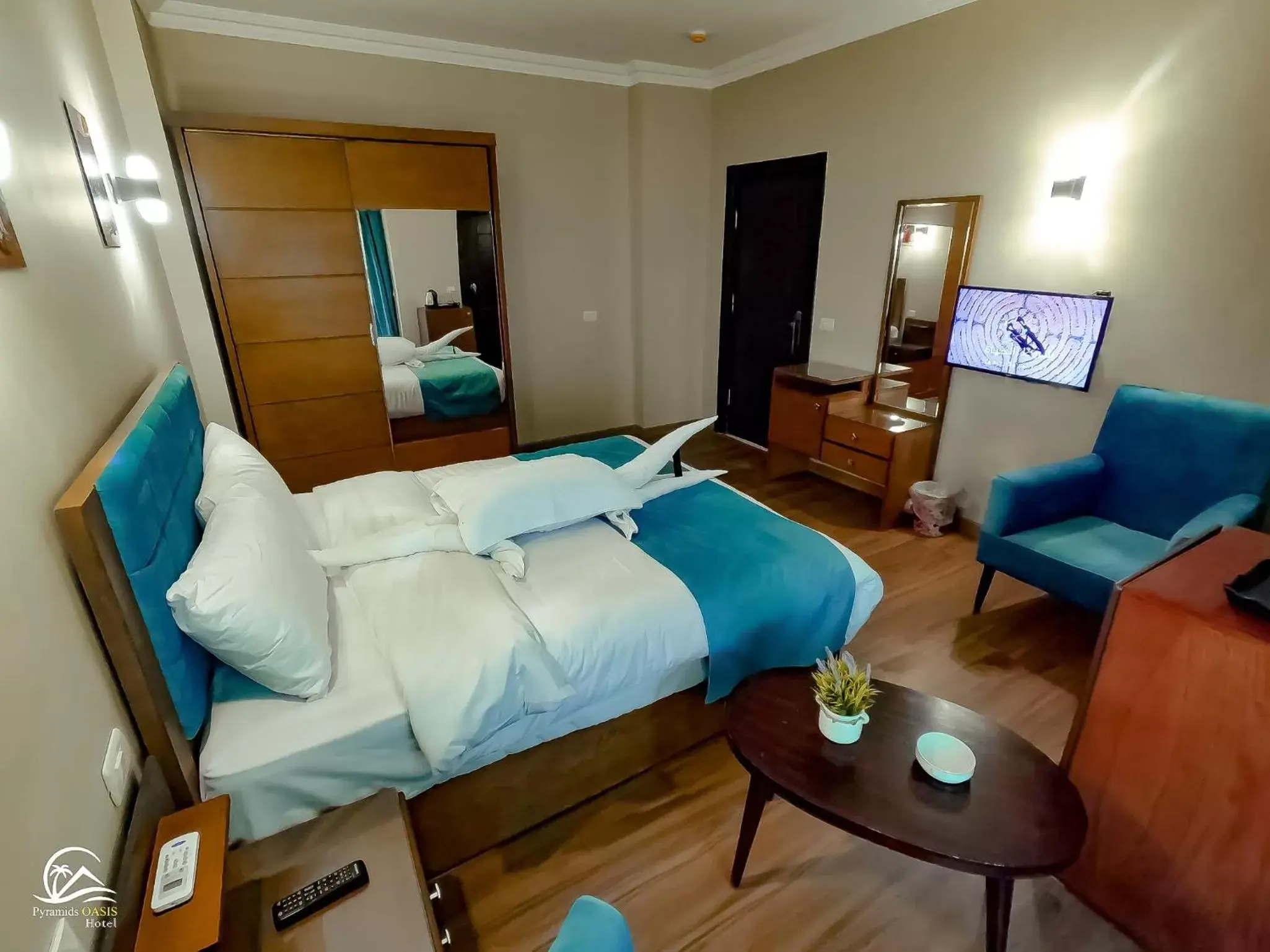 Deluxe Double Room with Balcony- Pyramids View - single occupancy in Pyramids Oasis Hotel Deluxe Double Room with Balcony- Pyramids View - single occupancy in Pyramids Oasis Hotel