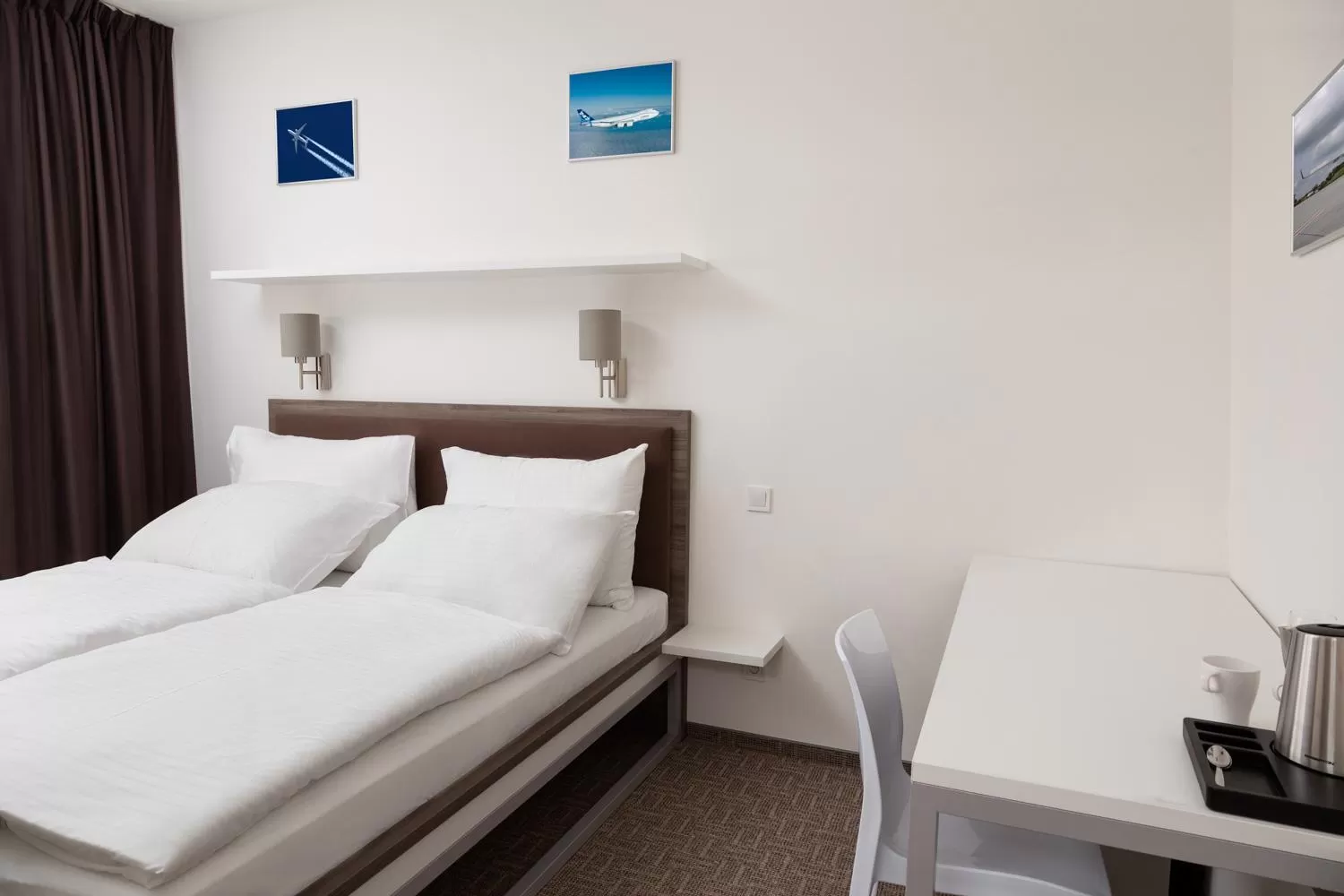 Bed in Skyhotel Prague