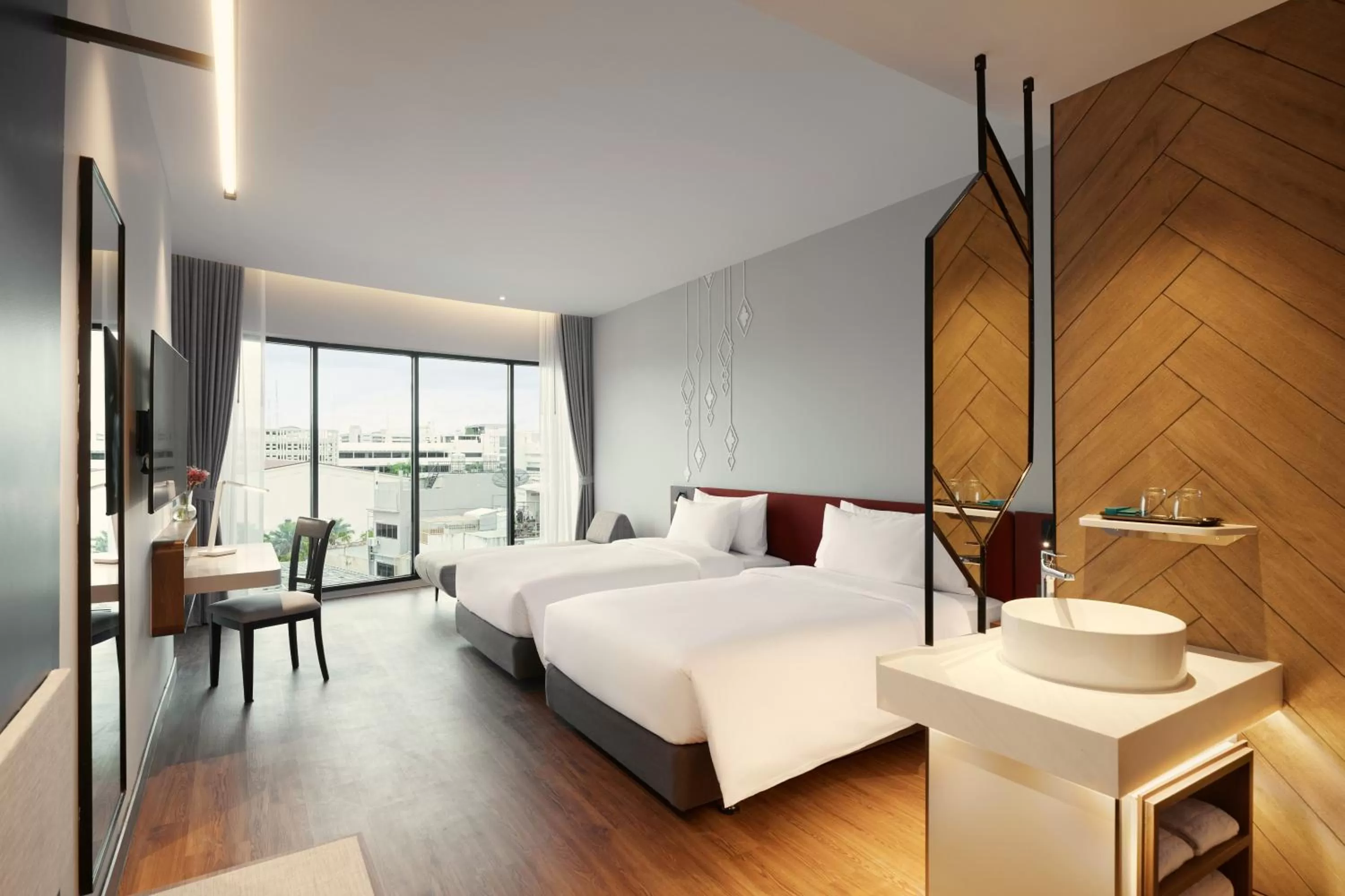 View (from property/room), Bed in Centara Life Hotel Bangkok Phra Nakhon