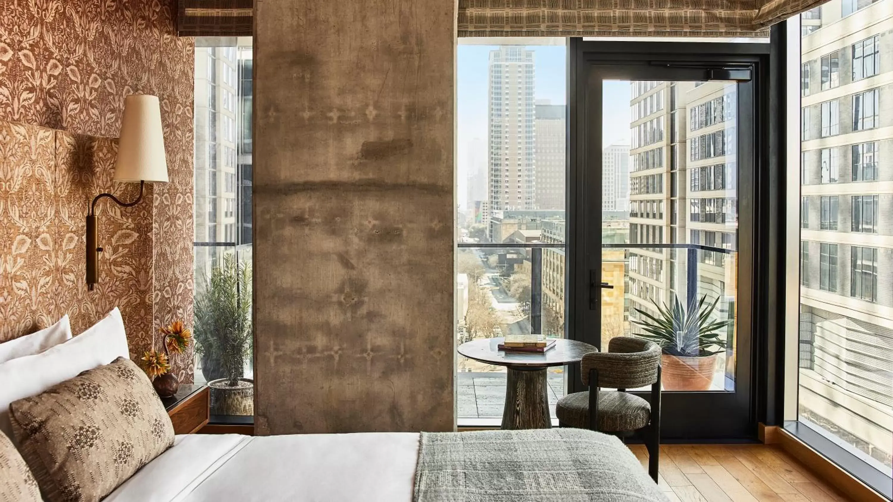 Premier King Room with Balcony in Austin Proper Hotel, a Member of Design Hotels Premier King Room with Balcony in Austin Proper Hotel, a Member of Design Hotels